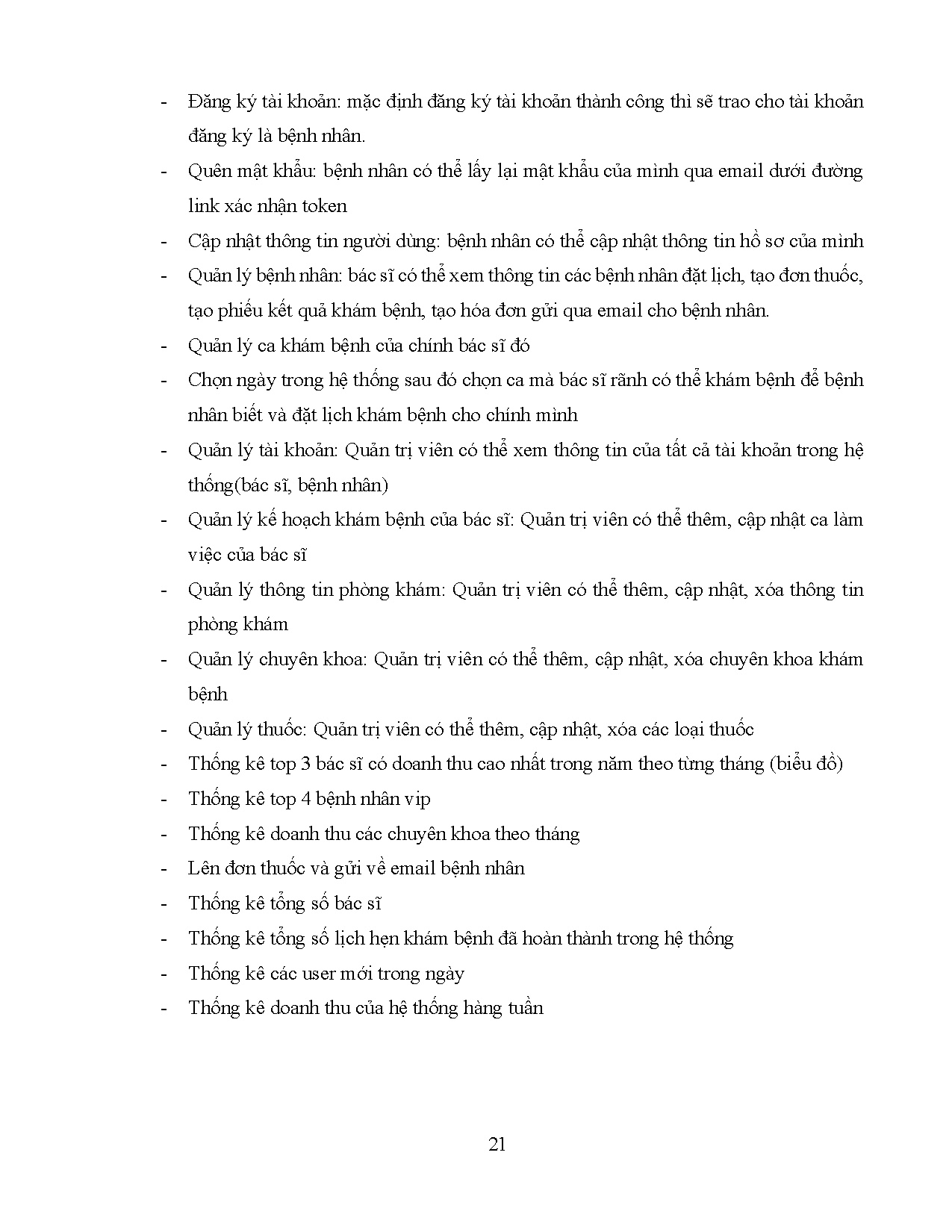 Đồ án tốt nghiệp - Xây dựng Website hỗ trợ quản lý và đặt lịch cho các phòng khám - Trang 21