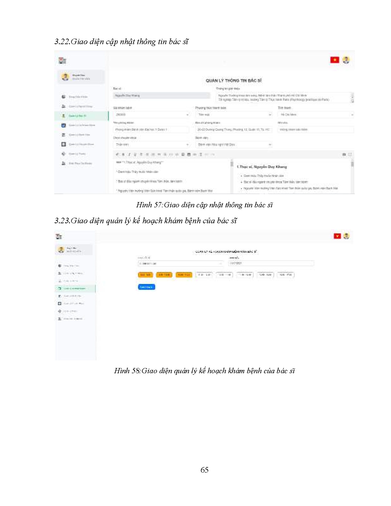 Đồ án tốt nghiệp - Xây dựng Website hỗ trợ quản lý và đặt lịch cho các phòng khám - Trang 65