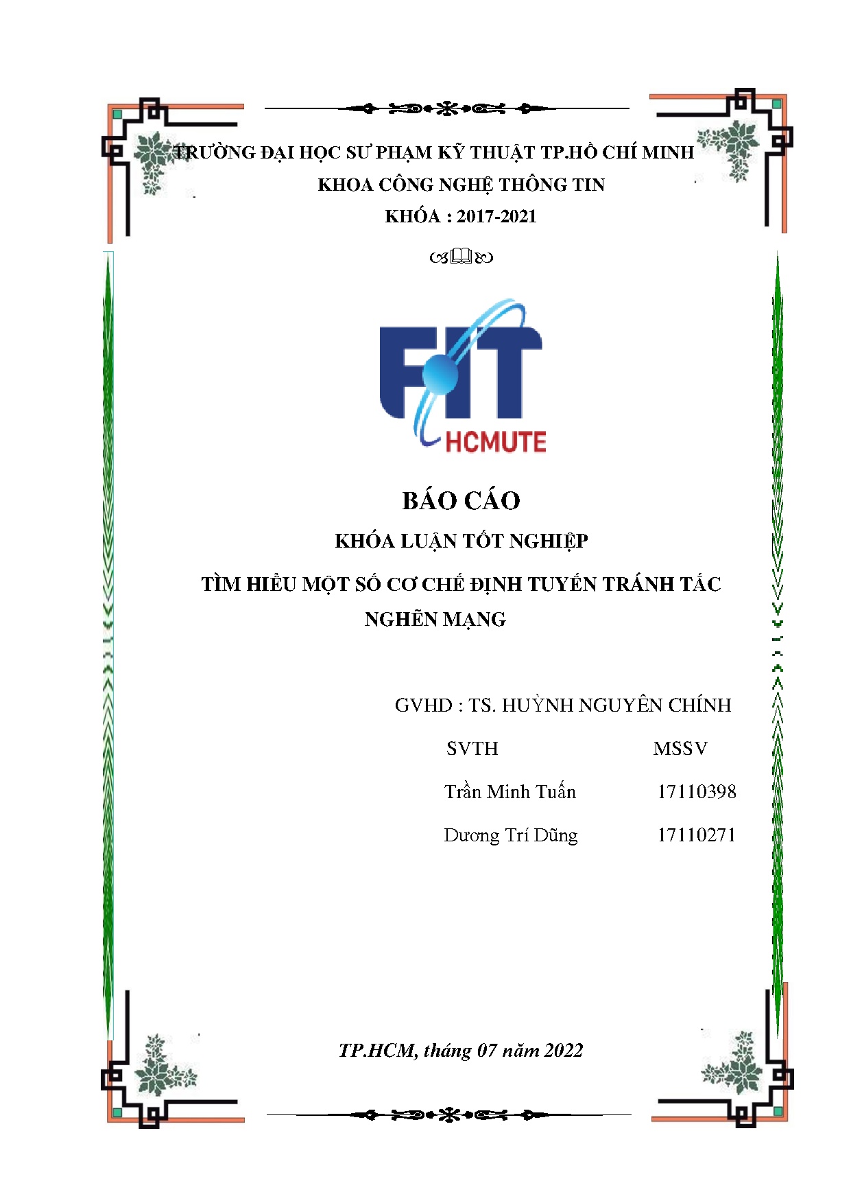 Đồ án tốt nghiệp - Tìm hiểu một số cơ chế định tuyến tránh tắt nghẽn mạng