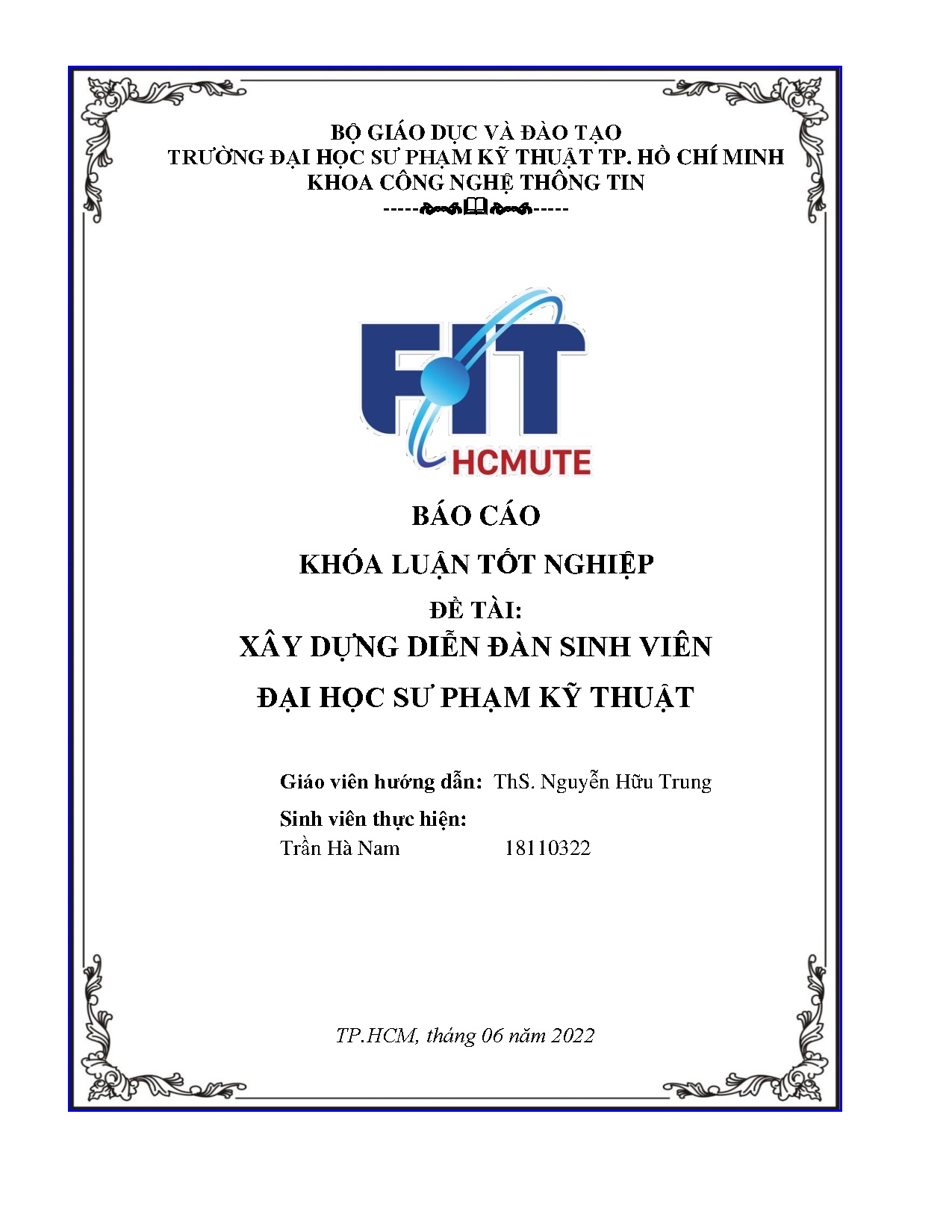 Đồ án tốt nghiệp - Xây dựng diễn đàn sinh viên Đại học Sư phạm Kỹ thuật