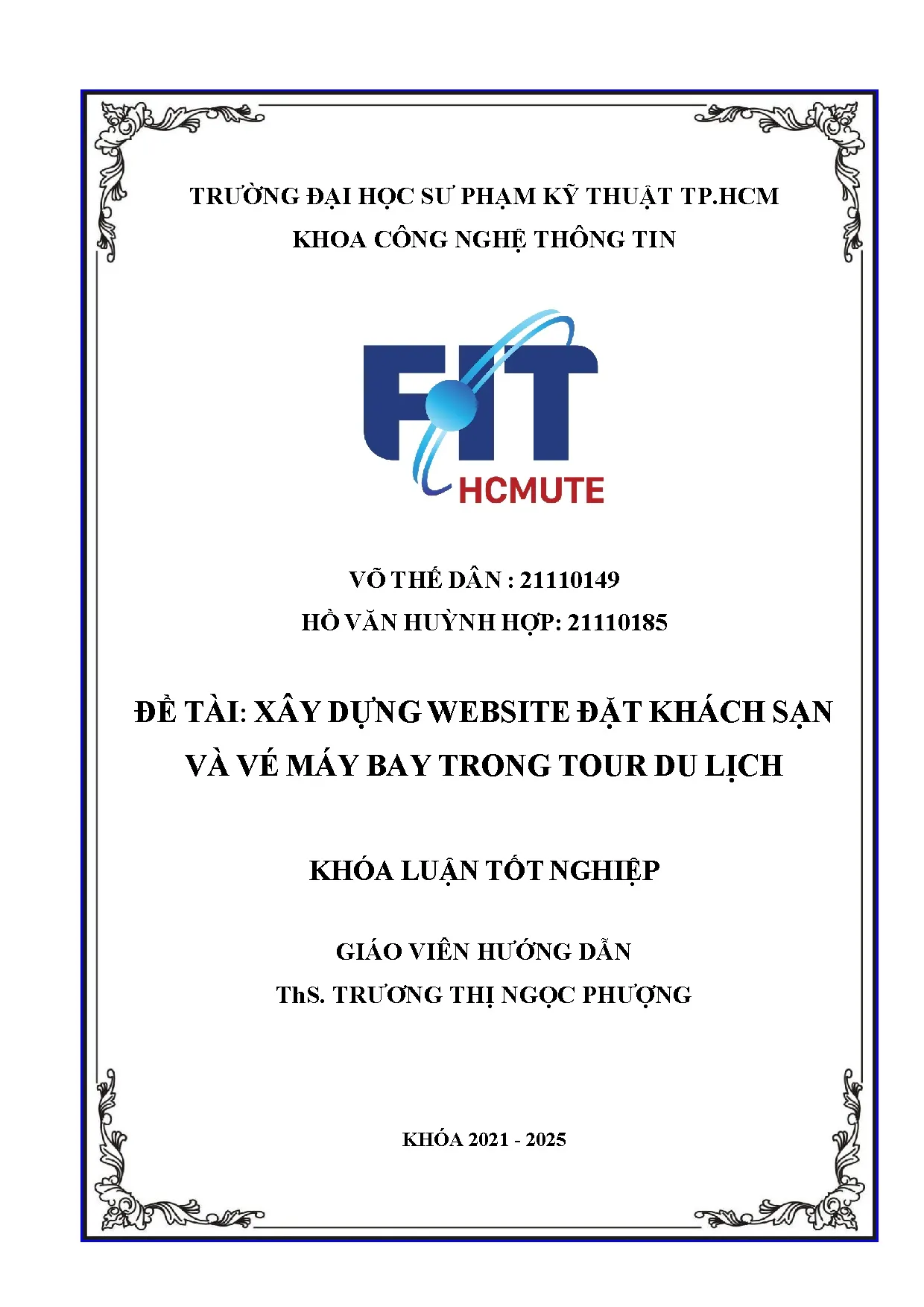 Đồ án tốt nghiệp - Xây dựng website đặt khách sạn và vé máy bay trong tour du lịch.