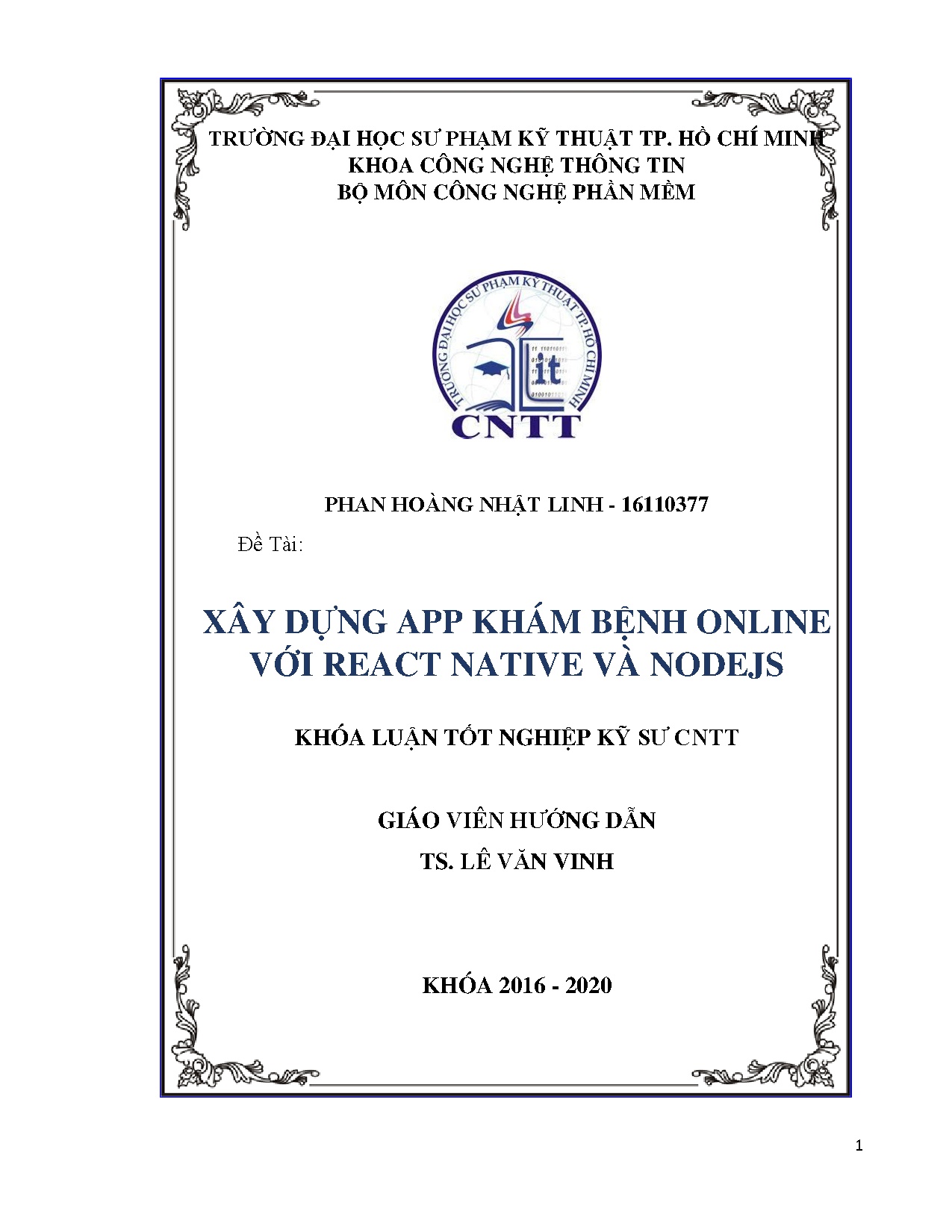 Đồ án tốt nghiệp - Xây dựng App khám bệnh Online với React Native và Nodejs