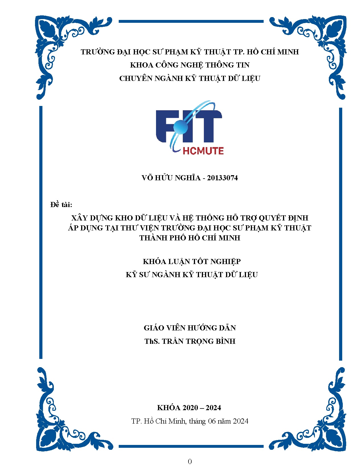 Đồ án tốt nghiệp - Xây dựng kho dữ liệu và hệ thống hỗ trợ quyết định áp dụng tại Thư VTĐHSPKTTPHCM