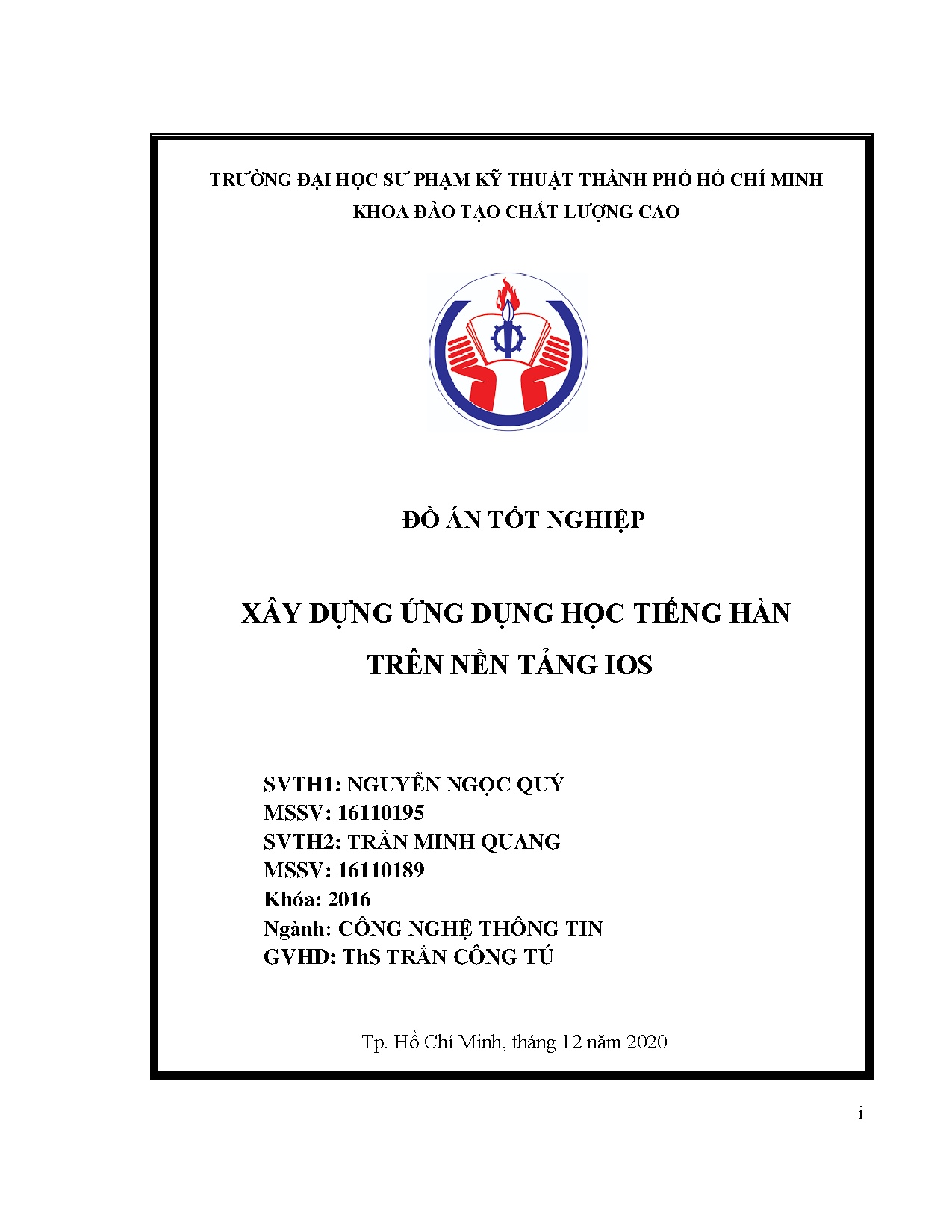 Đồ án tốt nghiệp - Xây dựng ứng dụng học tiếng Hàn trên nền tảng ios