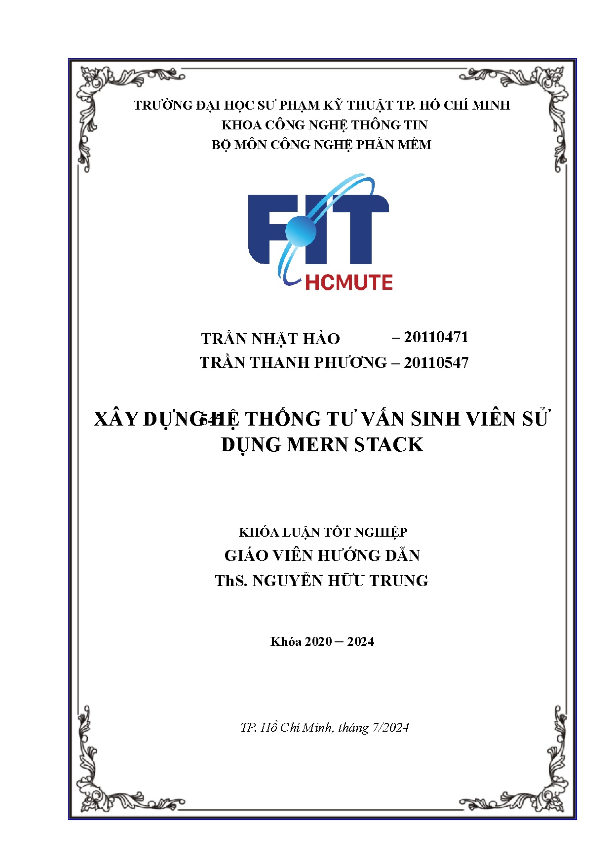 Đồ án tốt nghiệp - Xây dựng hệ thống tư vấn sinh viên sử dụng mern stack