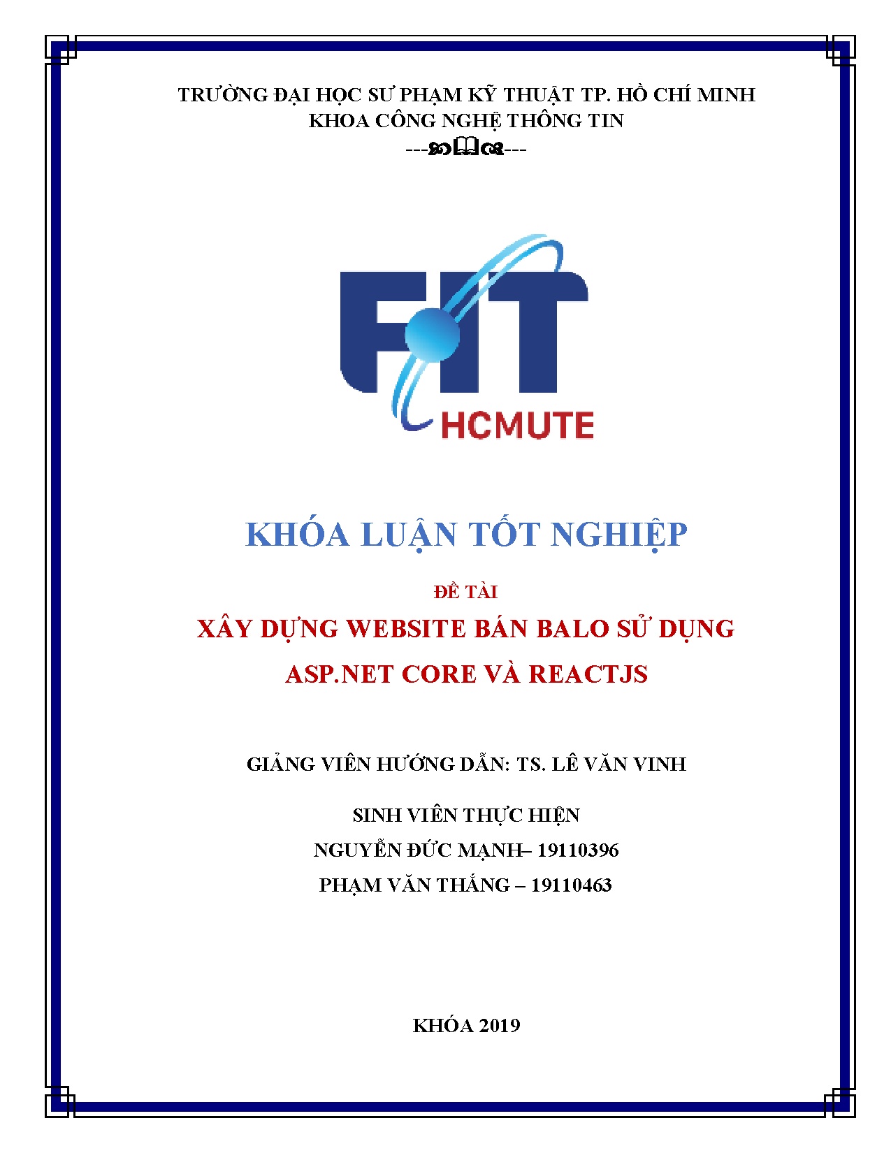 Đồ án tốt nghiệp - Xây dựng website bán balo sử dụng Asp.net Core và Reactjs