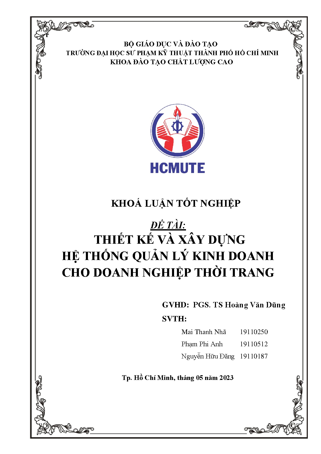 Đồ án tốt nghiệp - Thiết kế và xây dựng hệ thống quản lý kinh doanh cho doanh nghiệp thời trang
