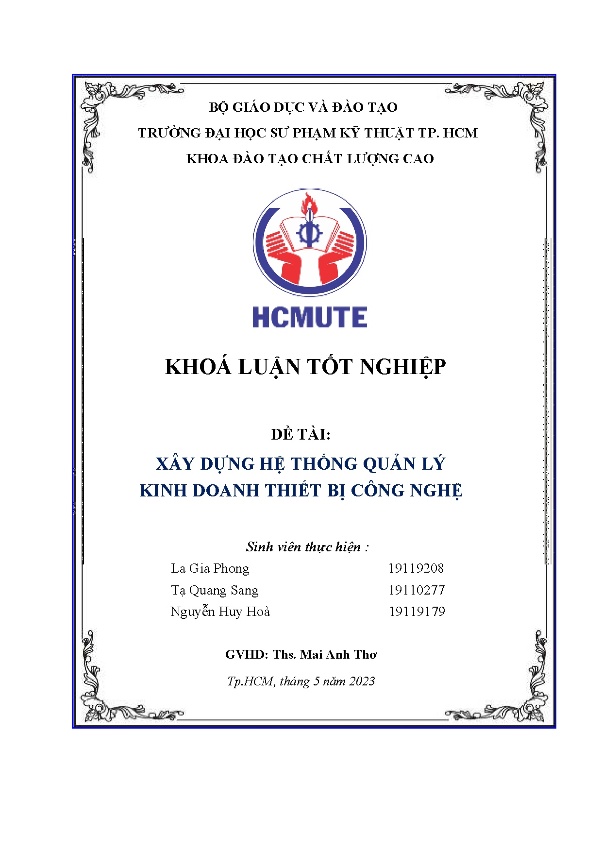 Đồ án tốt nghiệp - Xây dựng hệ thống quản lý kinh doanh thiết bị công nghệ