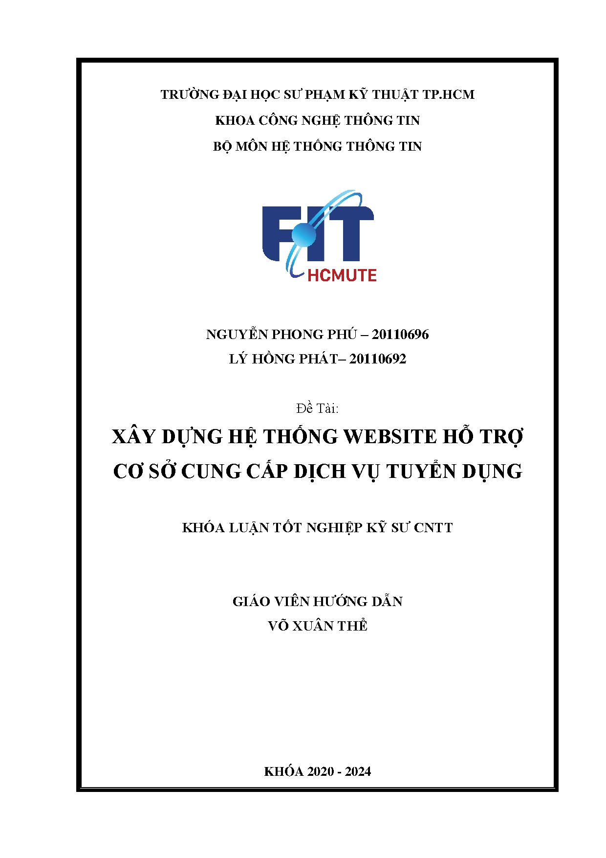 Đồ án tốt nghiệp - Xây dựng hệ thống website hỗ trợ cơ sở cung cấp dịch vụ tuyển dụng
