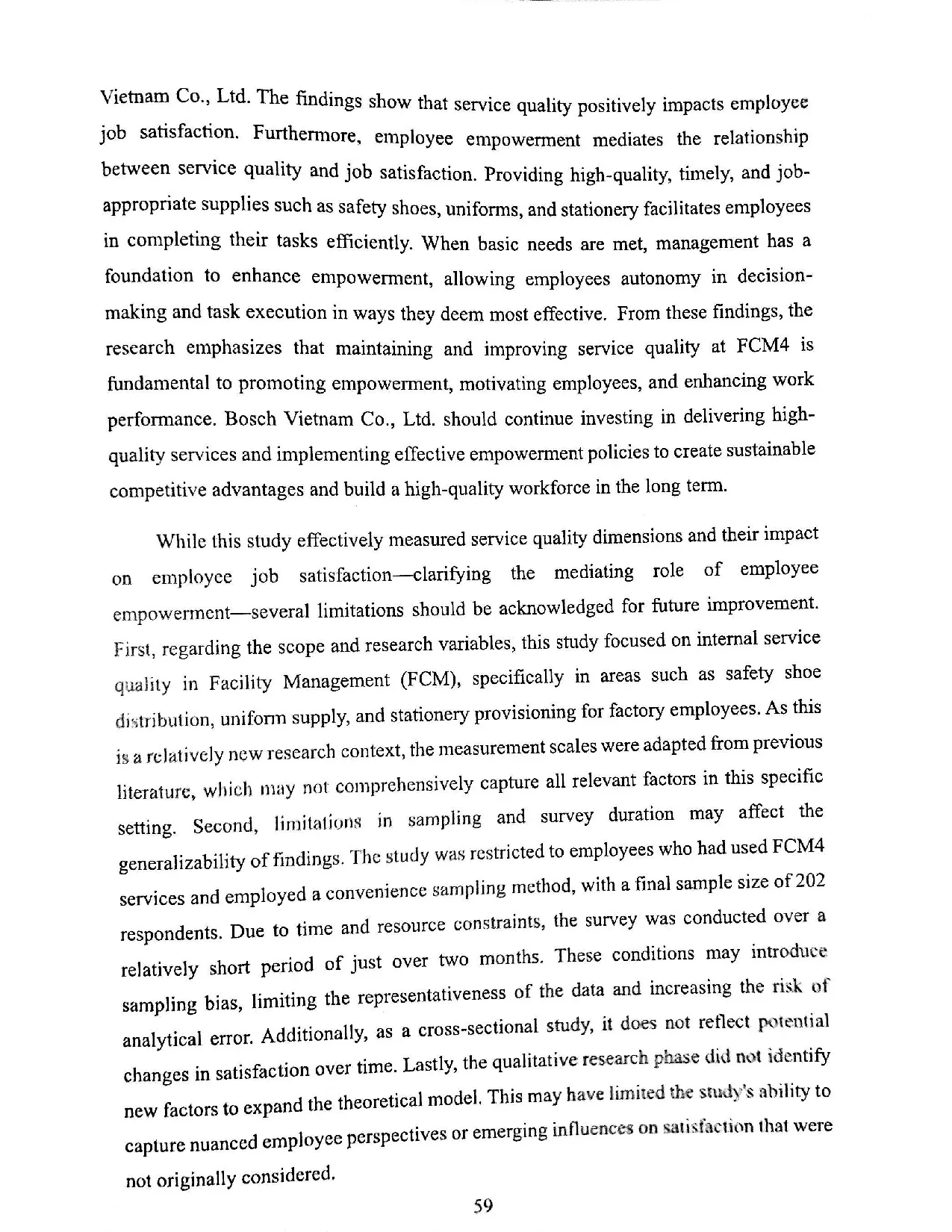 Đồ án tốt nghiệp - The relationship among employee empowerment service quality at THE FDAEJSACSABVCL - Trang 69