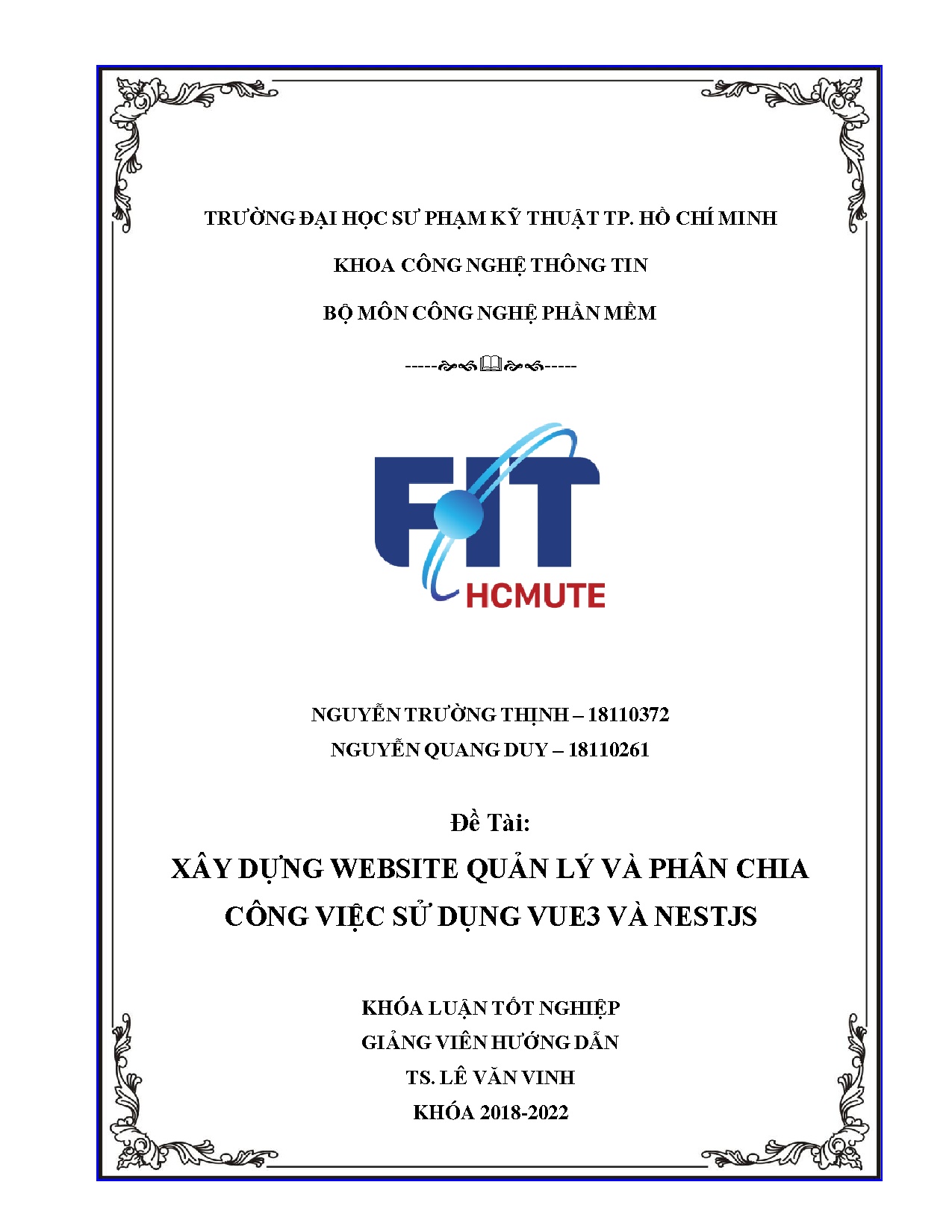 Đồ án tốt nghiệp - Xây dựng website quản lý và phân chia công việc sử dụng Vue3 và NestJs