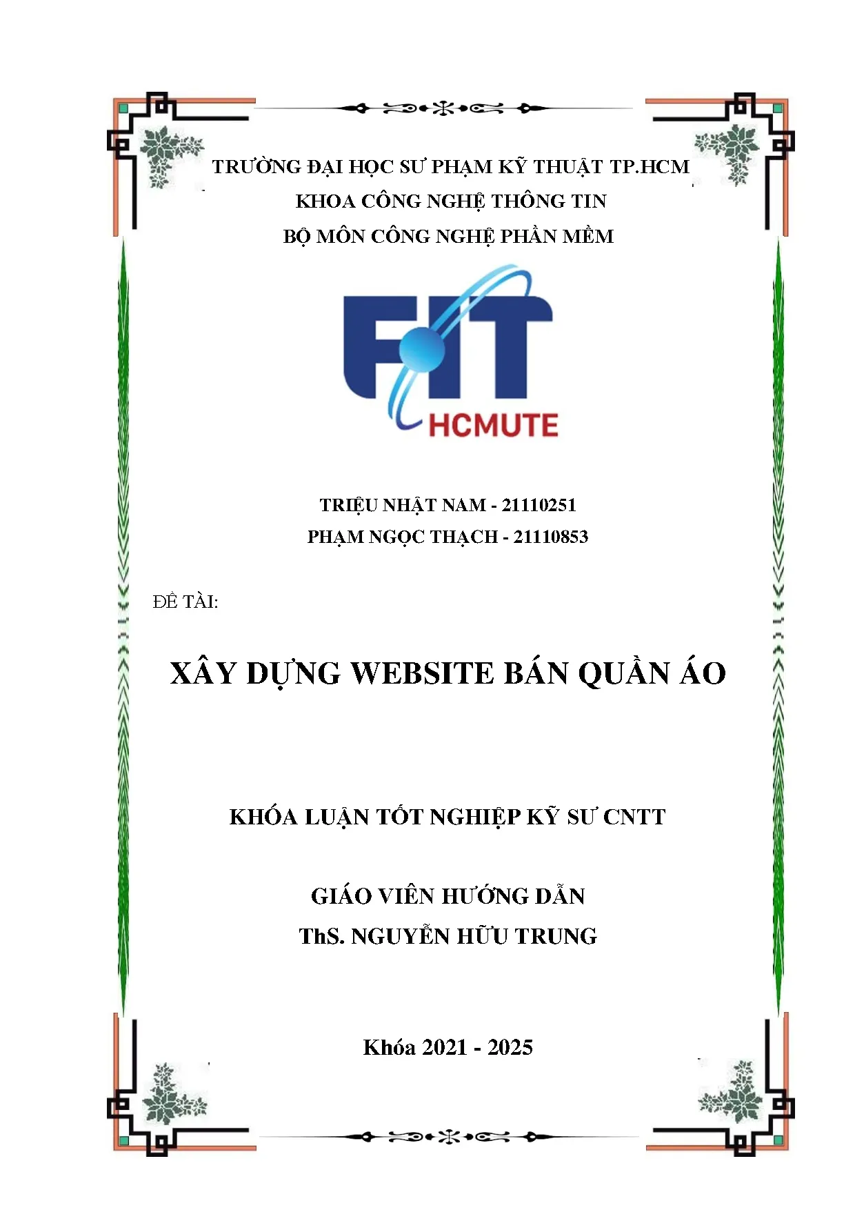 Đồ án tốt nghiệp - Xây dựng Website bán quần áo