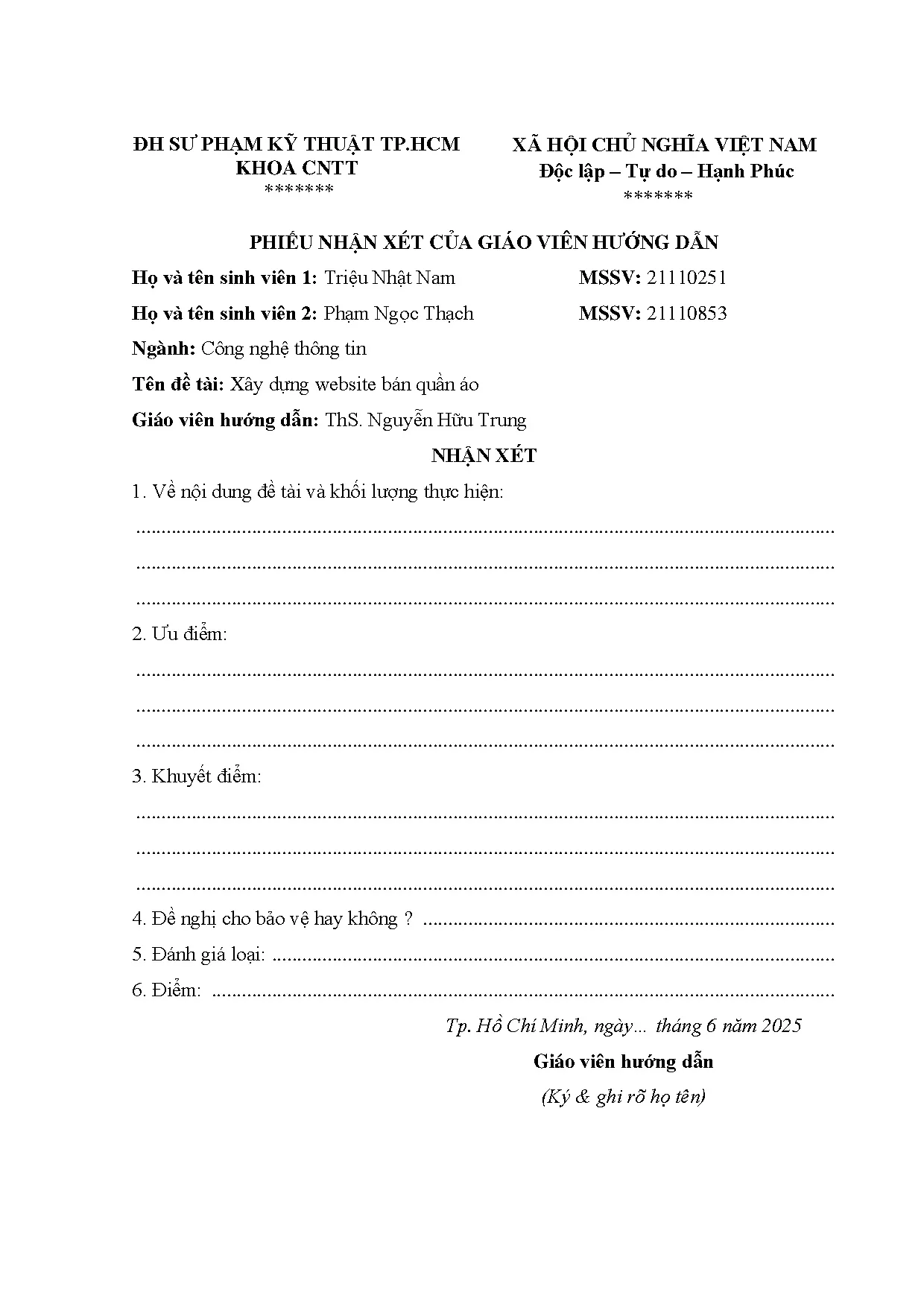 Đồ án tốt nghiệp - Xây dựng Website bán quần áo - Trang 2