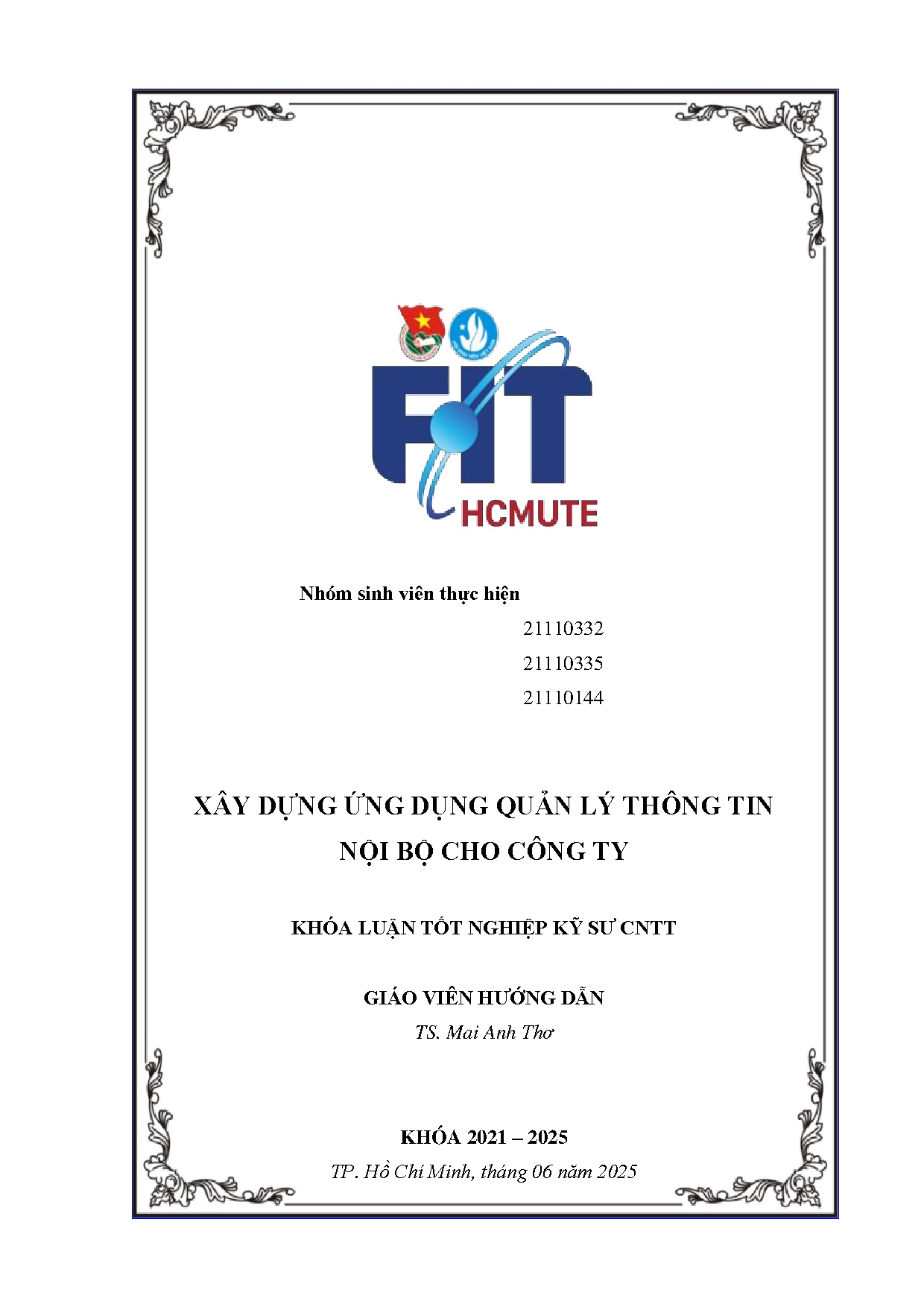 Đồ án tốt nghiệp - Xây dựng ứng dụng quản lý thông tin nội bộ cho công ty