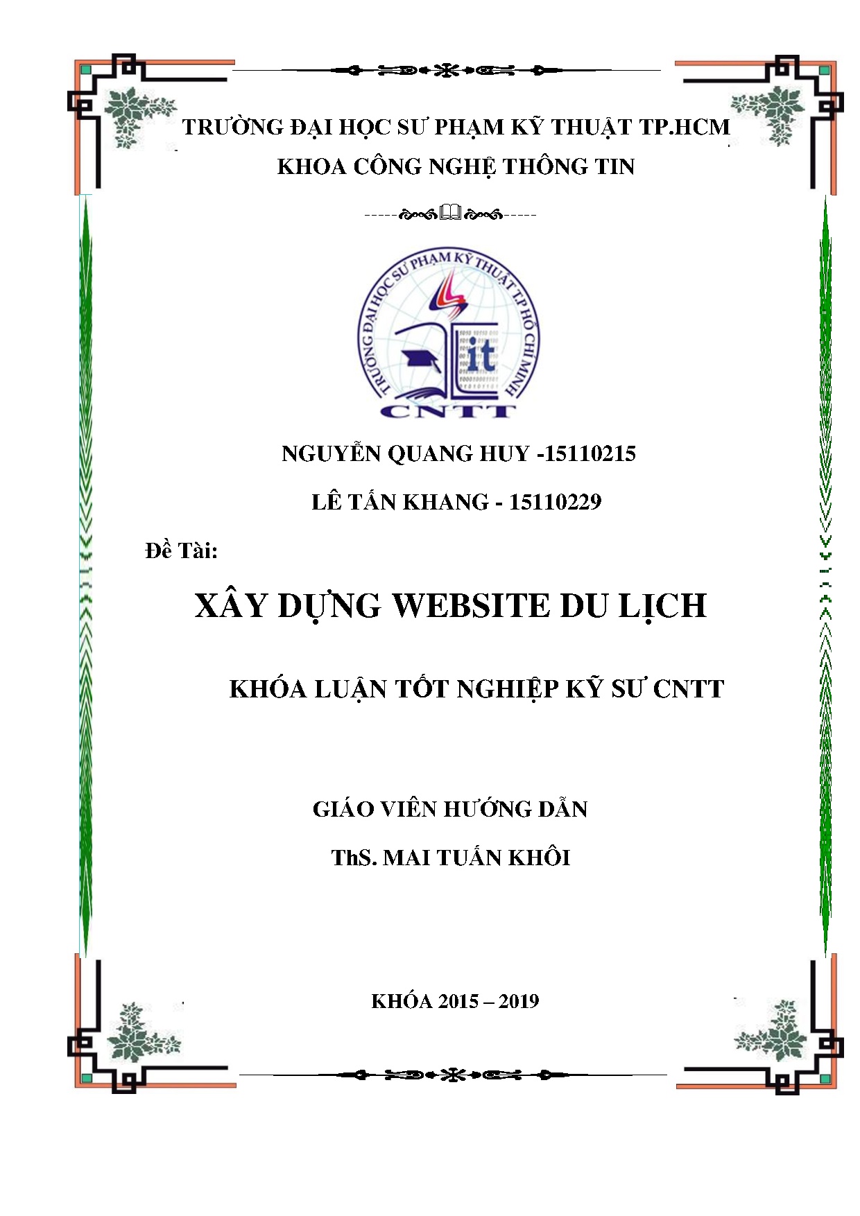 Đồ án tốt nghiệp - Xây dựng Website du lịch