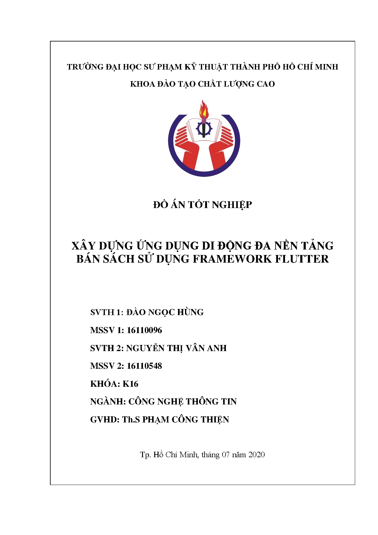 Đồ án tốt nghiệp - Xây dựng ứng dụng di động đa nền tảng bán sách sử dụng framework flutter