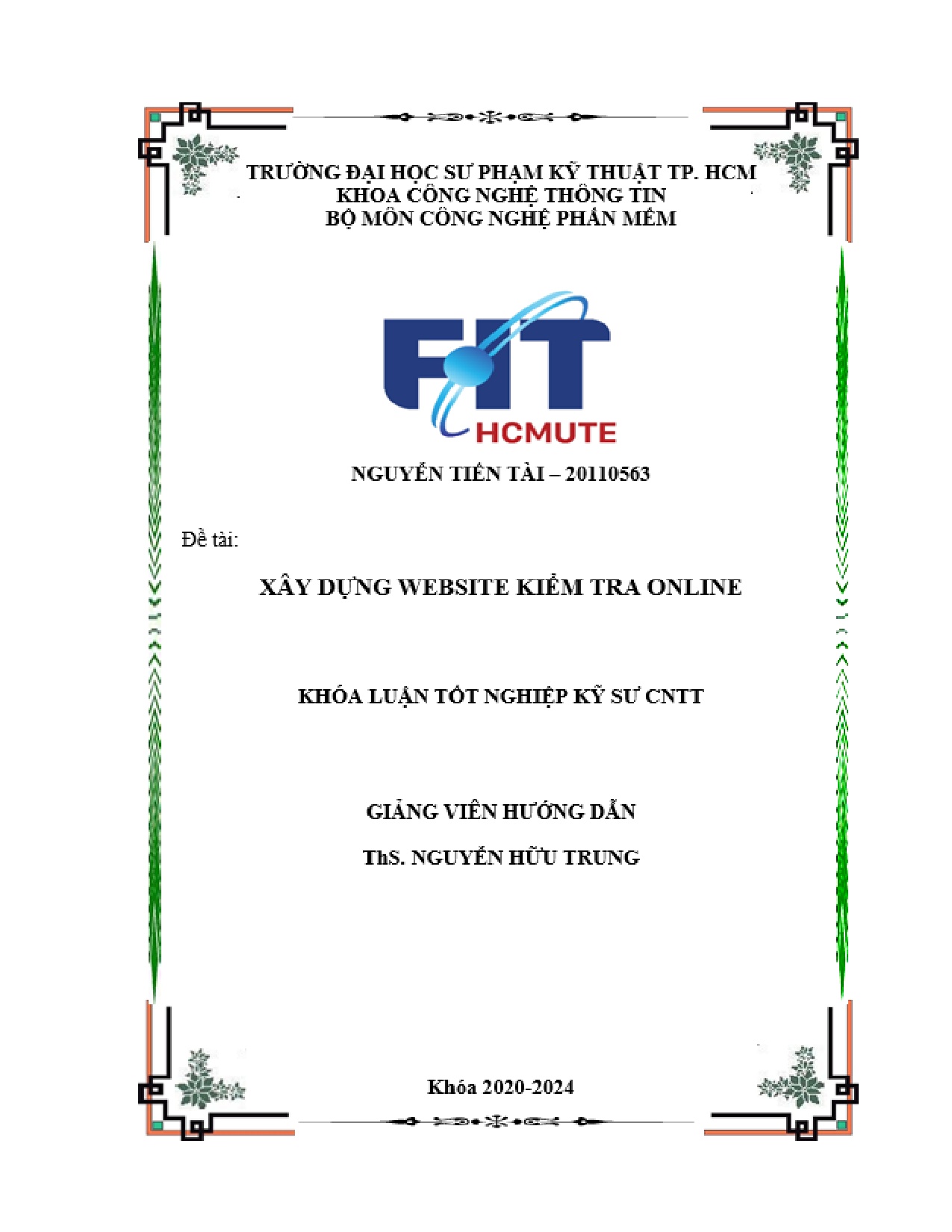 Đồ án tốt nghiệp - Xây dựng website kiểm tra online