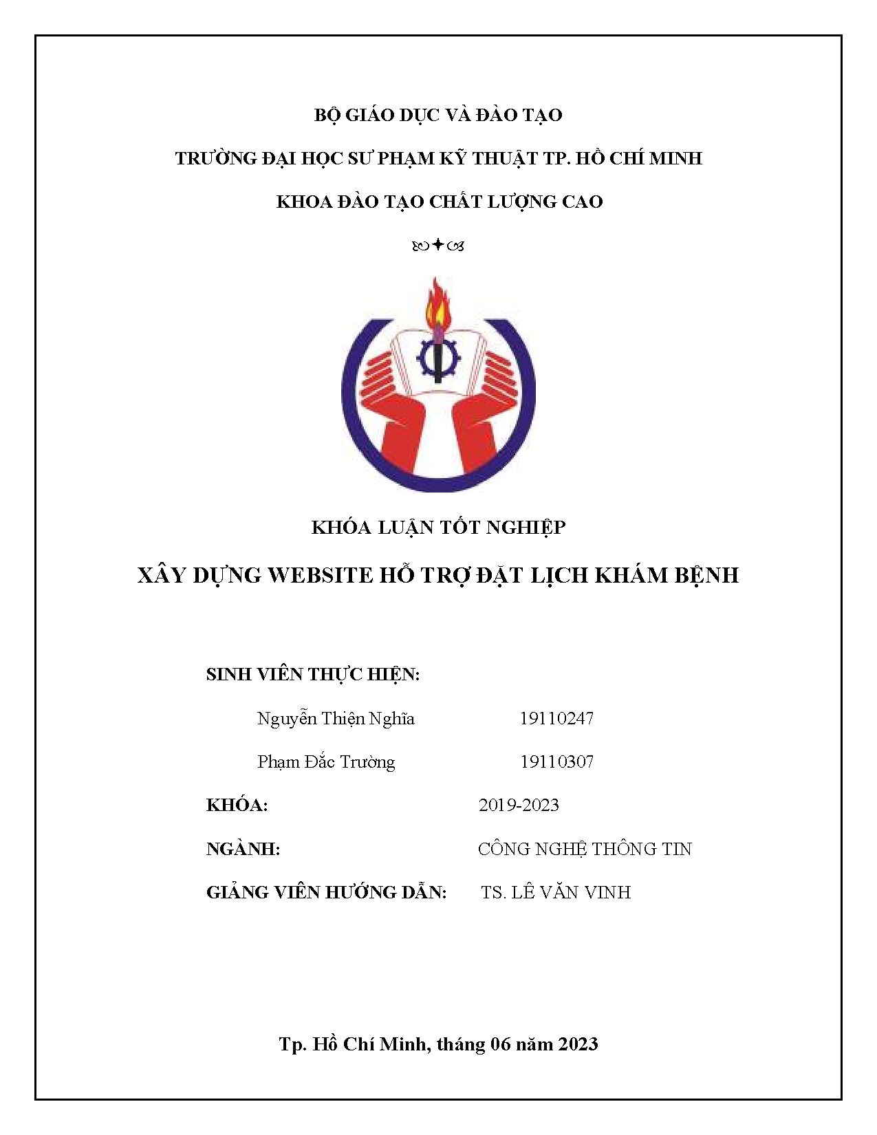 Đồ án tốt nghiệp - Xây dựng website hỗ trợ đặt lịch khám bệnh