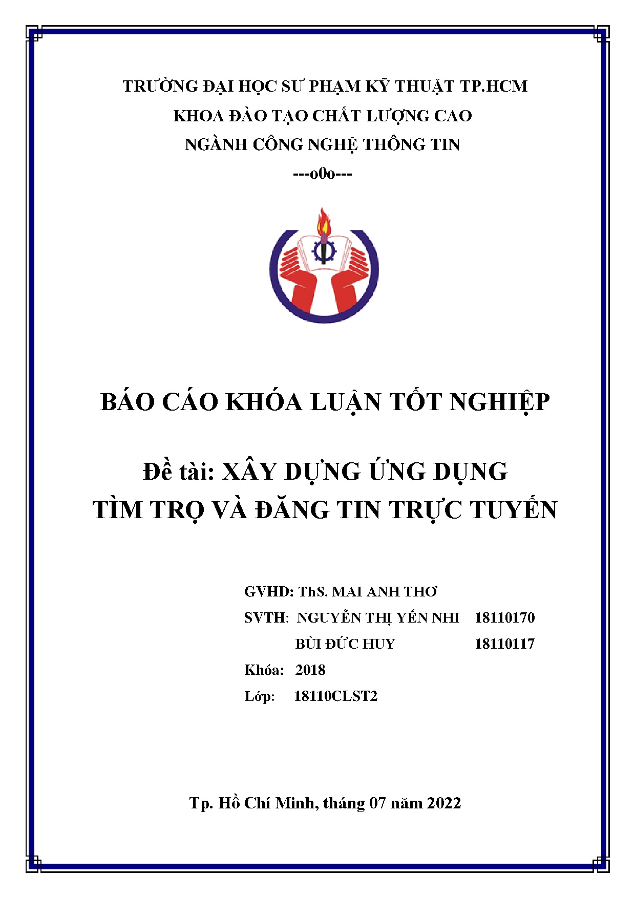 Đồ án tốt nghiệp - Xây dựng ứng dụng tìm trọ và đăng tin trực tuyến