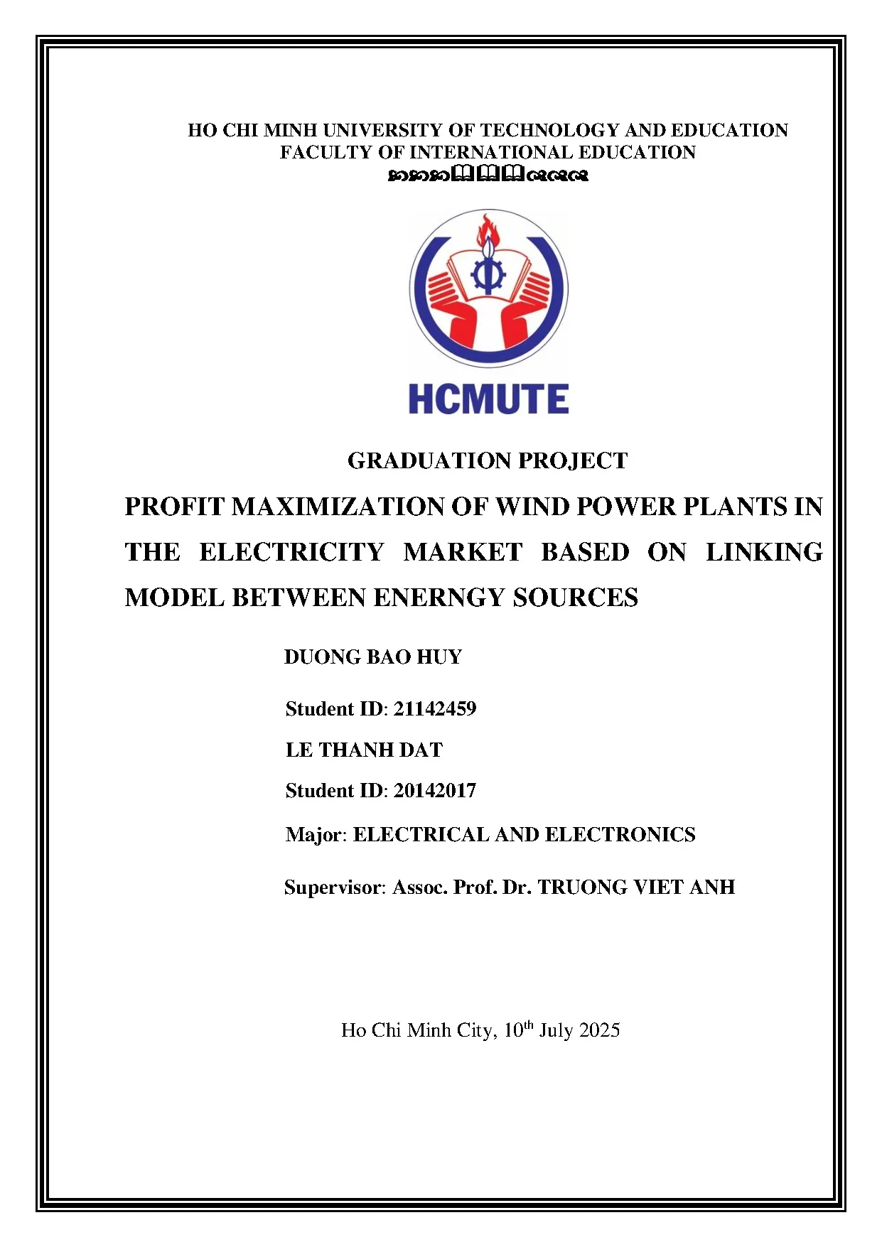 Đồ án tốt nghiệp - Profit maximization of wind power plants in the electricity market based on LMBES
