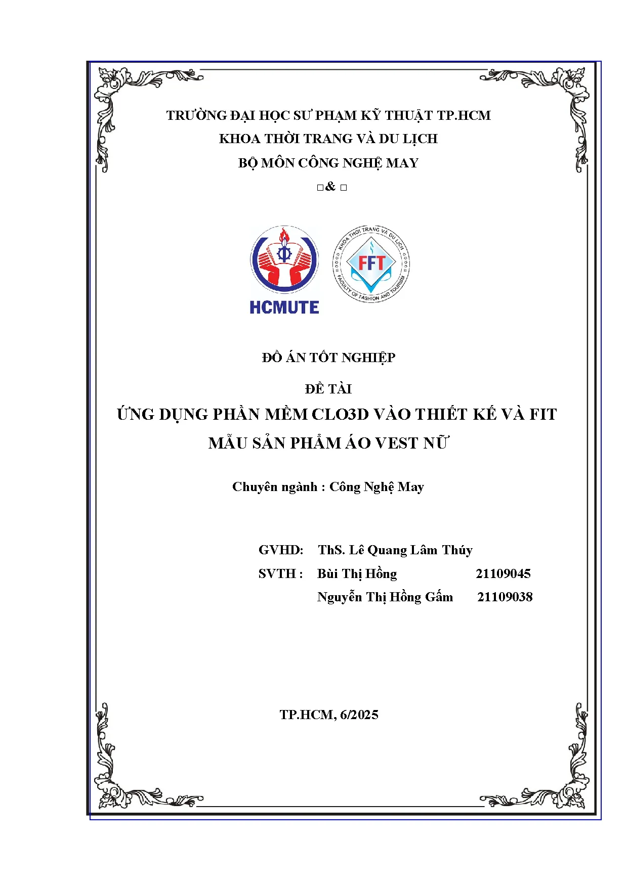 Đồ án tốt nghiệp - Ứng dụng phần mềm CLO3D vào thiết kế và Fit mẫu sản phẩm áo vest nữ - Trang 2