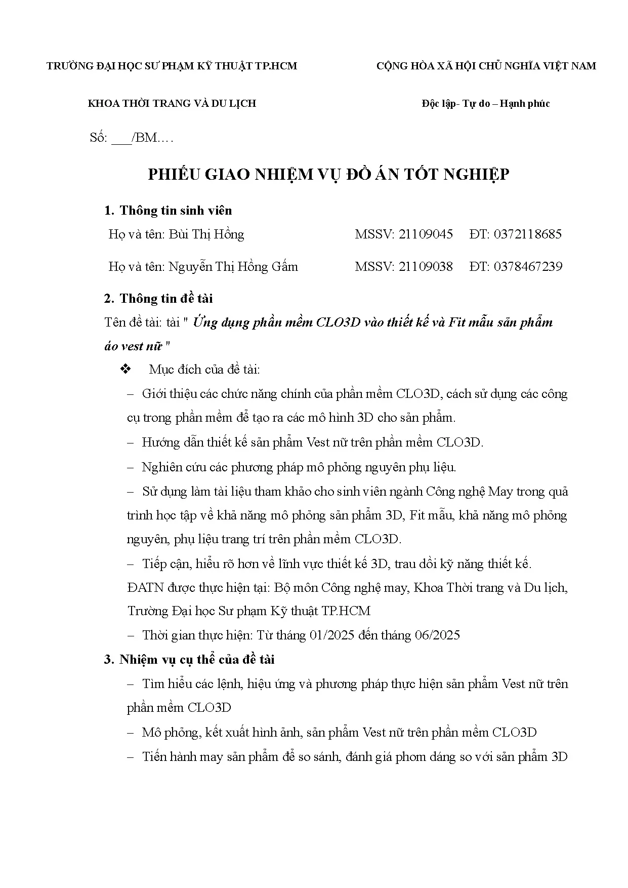 Đồ án tốt nghiệp - Ứng dụng phần mềm CLO3D vào thiết kế và Fit mẫu sản phẩm áo vest nữ - Trang 3