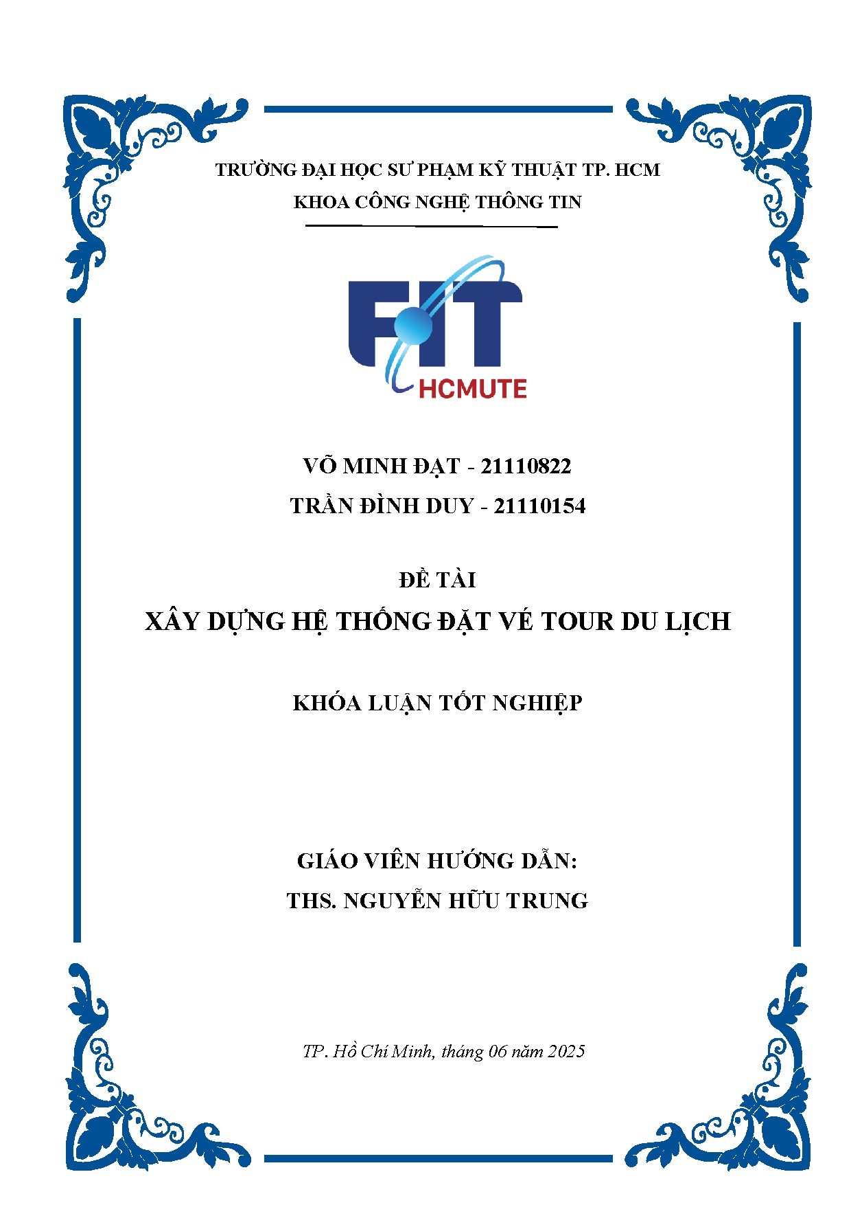 Đồ án tốt nghiệp - Xây dựng hệ thống đặt vé Tour du lịch