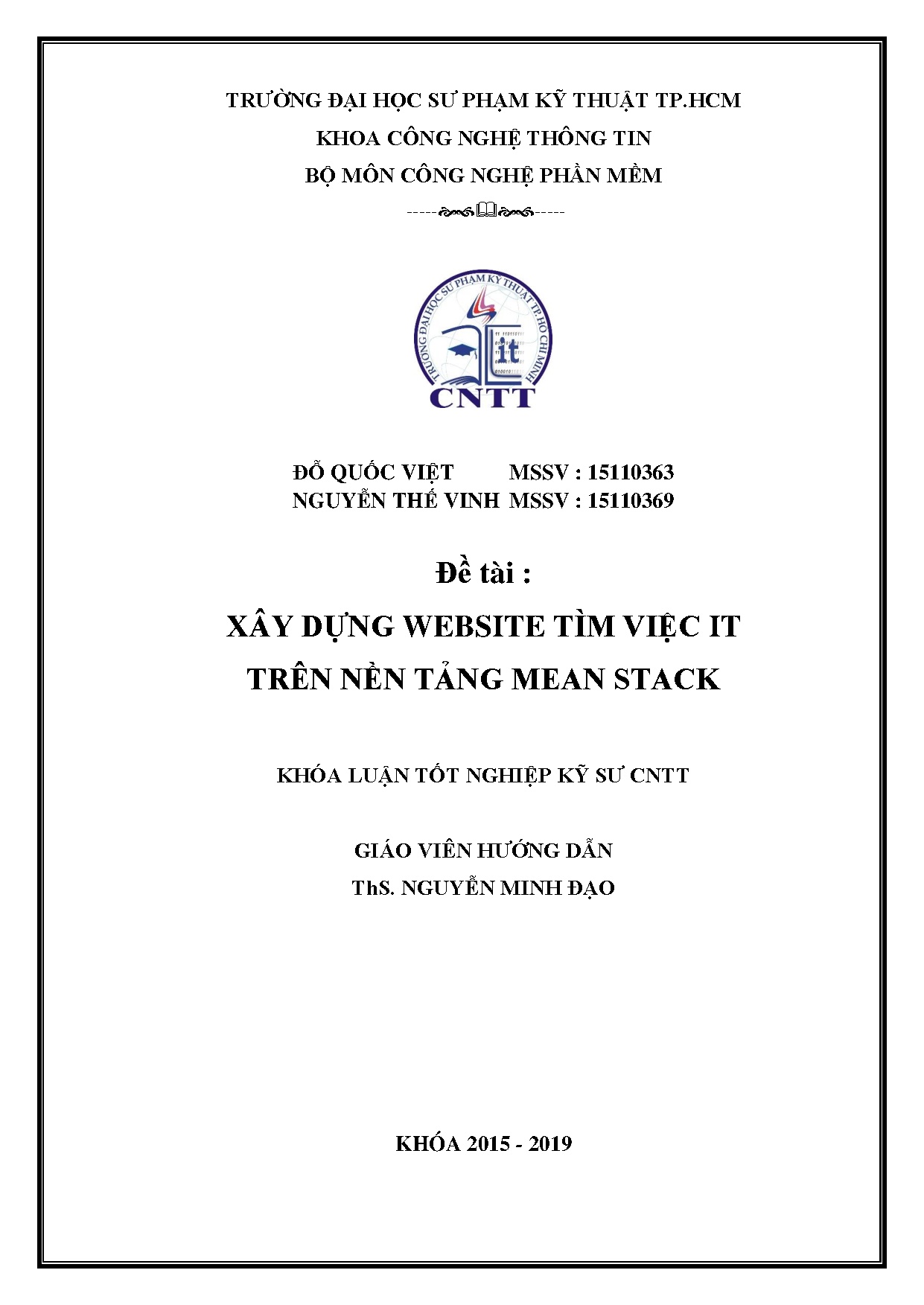 Đồ án tốt nghiệp - Xây dựng Website tìm việc IT trên nền tảng Mean Stack