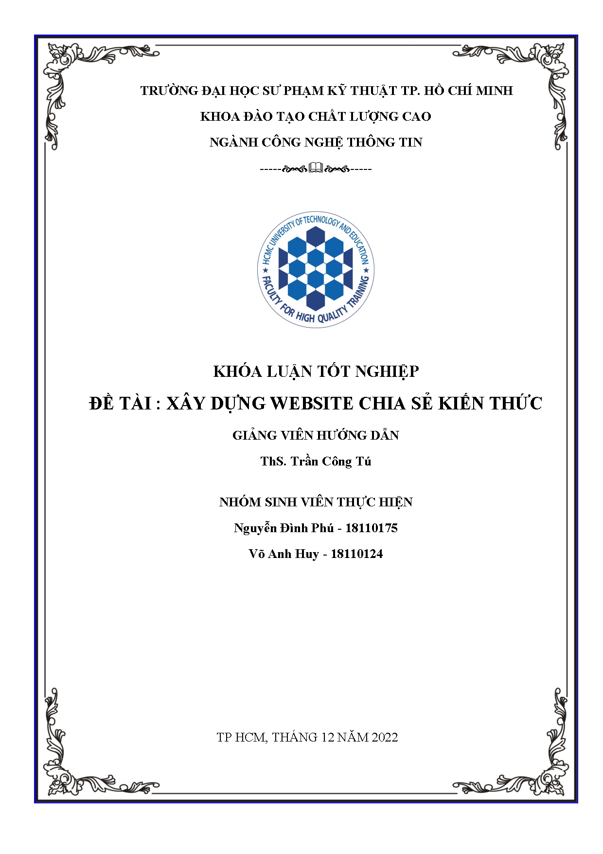 Đồ án tốt nghiệp - Xây dựng website chia sẻ kiến thức
