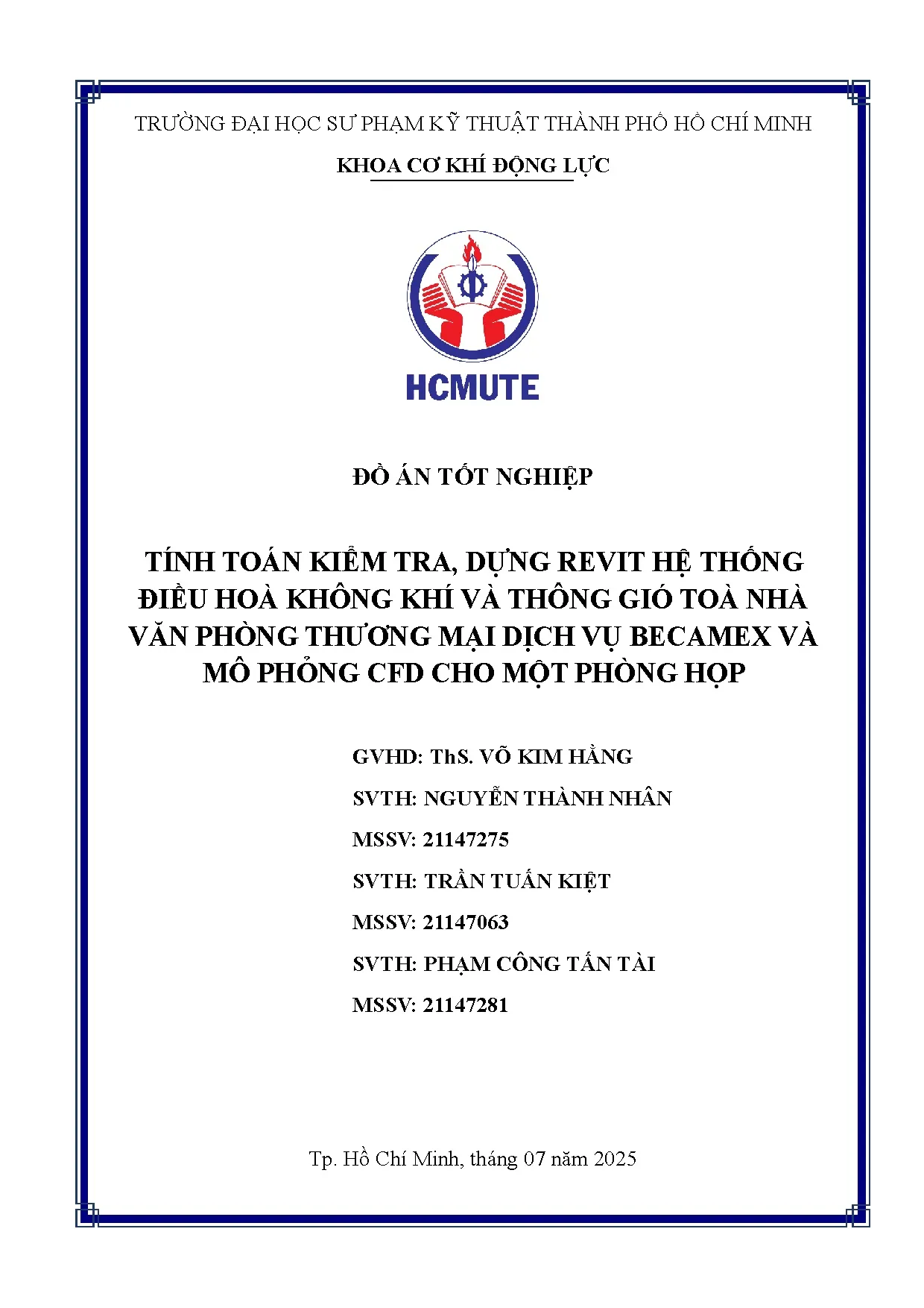 Đồ án tốt nghiệp - Tính toán kiểm tra, dựng Revit hệ thống điều hòa không khí và TGTNVPTMDVBVMPCCMPH - Trang 2