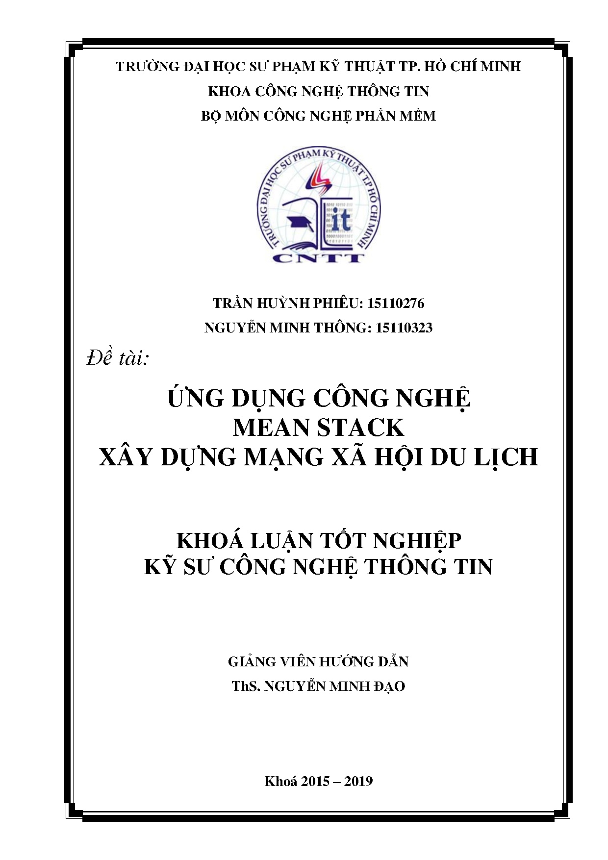 Đồ án tốt nghiệp - Ứng dụng công nghệ Mean Stack xây dựng mạng xã hội du lịch