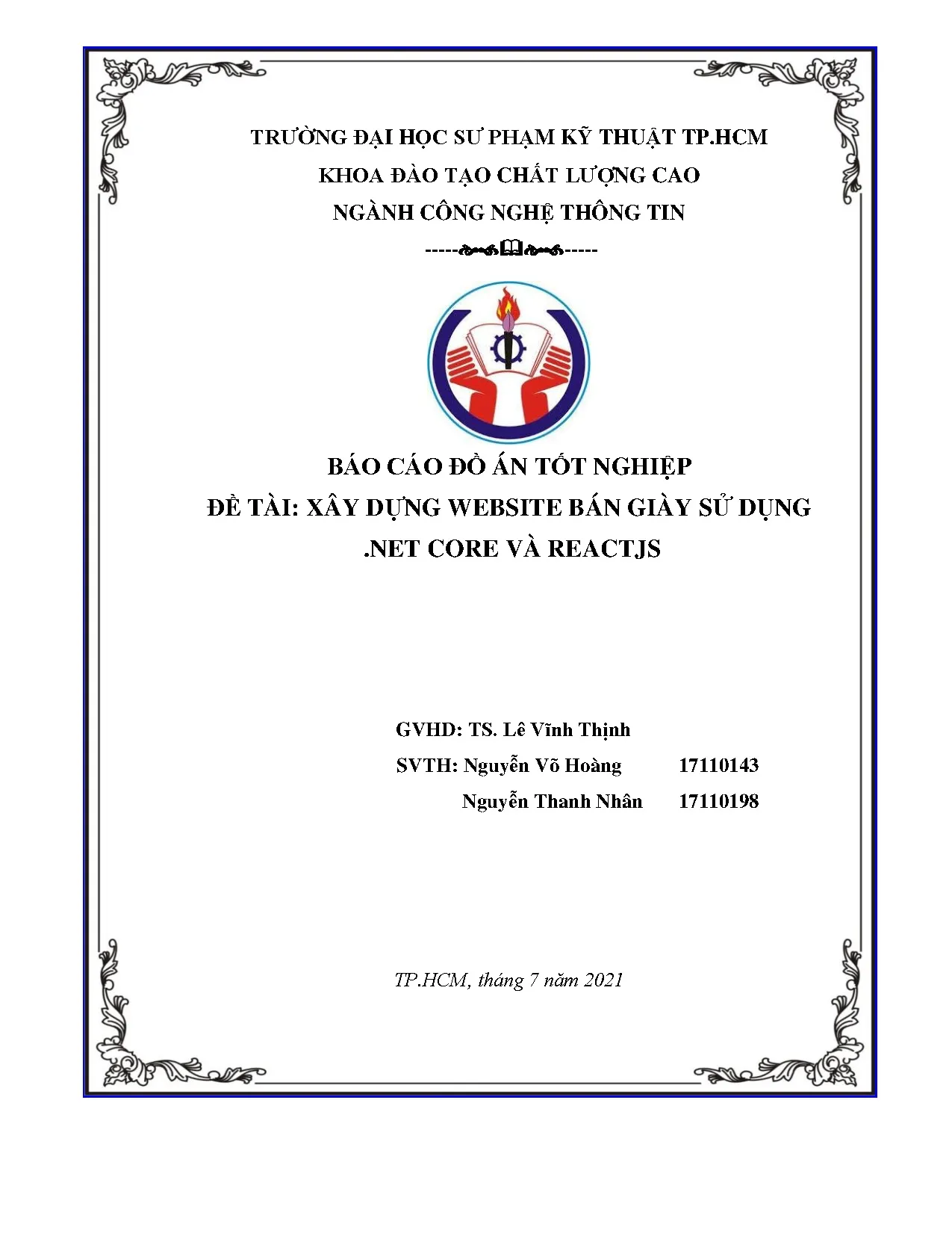 Đồ án tốt nghiệp - Xây dựng website bán giày sử dụng .Net core và Reactjs: Đồ án tốt NKĐTCLCNCNTT