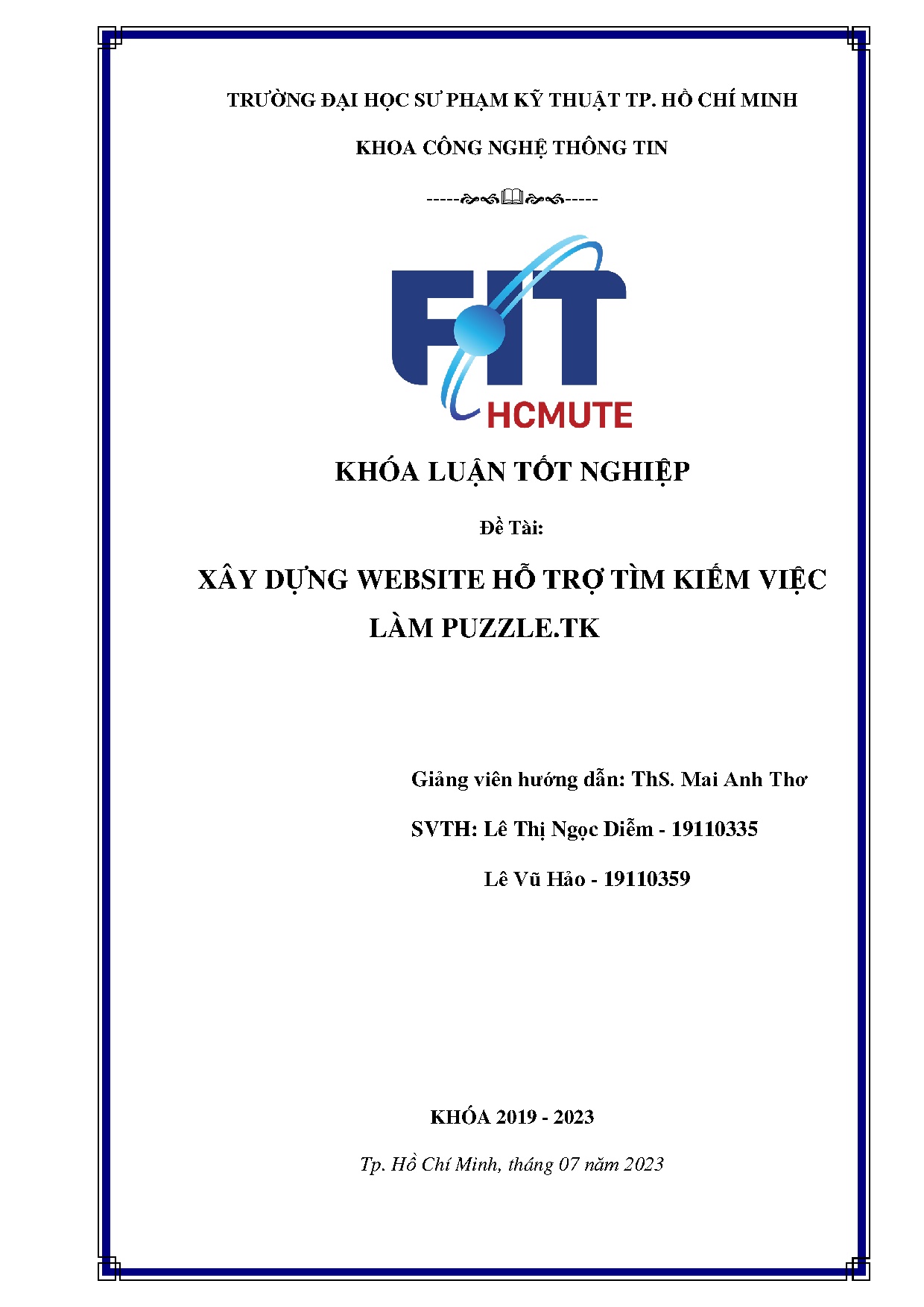 Đồ án tốt nghiệp - Xây dựng Website hỗ trợ tìm kiếm việc làm Puzzle.tk