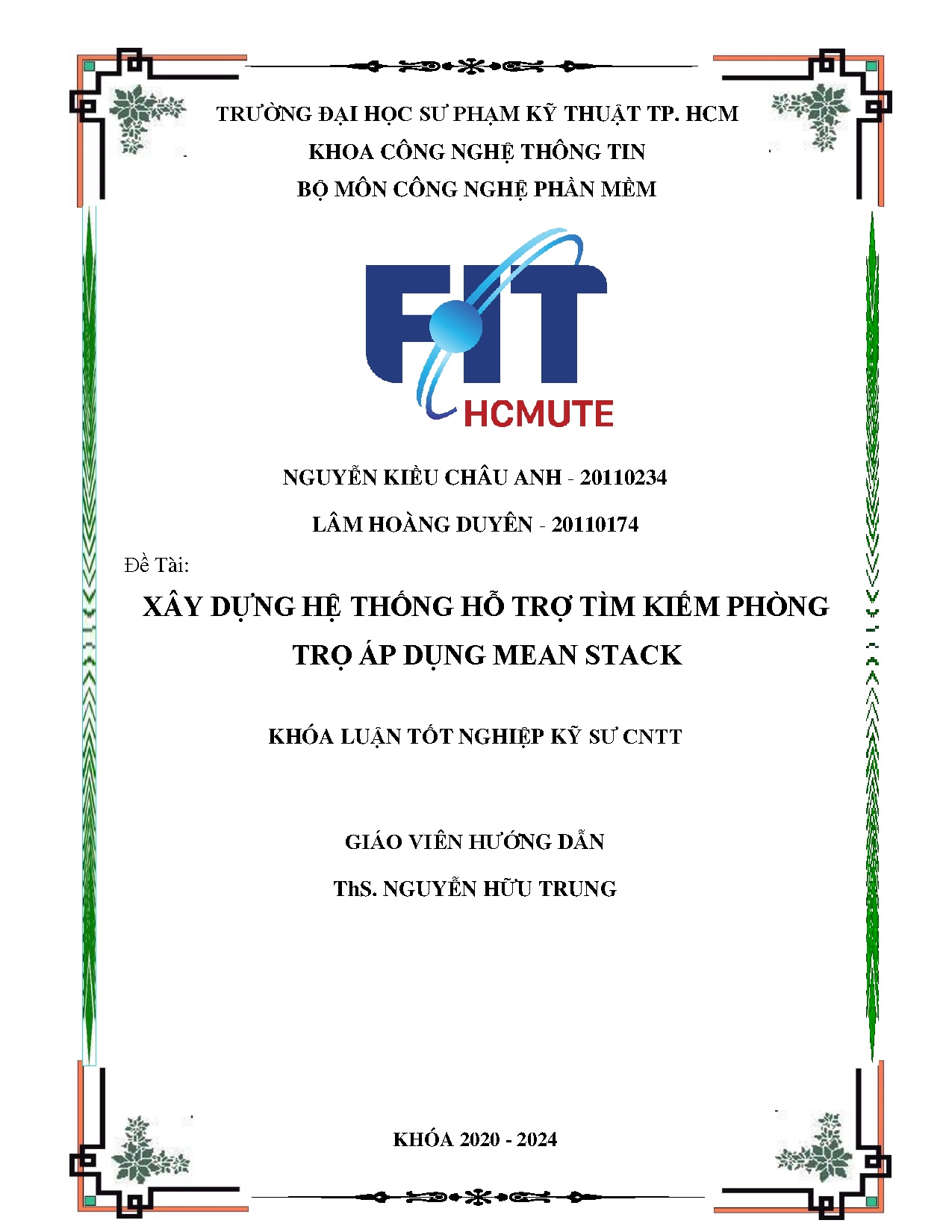 Đồ án tốt nghiệp - Xây dựng hệ thống hỗ trợ tìm kiếm phòng trọ áp dụng mean stack