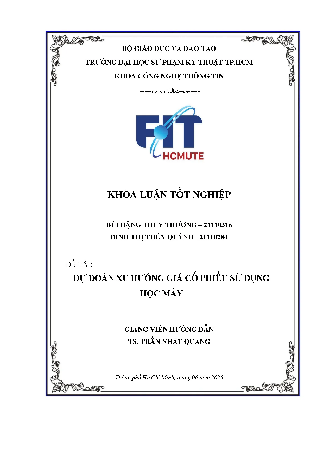 Đồ án tốt nghiệp - Dự đoán xu hướng giá cổ phiếu sử dụng học máy