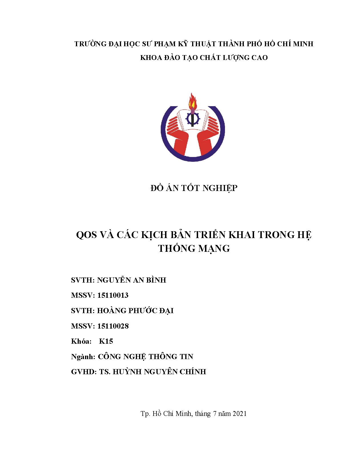 Đồ án tốt nghiệp - QoS và các kịch bản triển khai trong hệ thống mạng: Đồ án tốt nghiệp KĐTCLCNCNTT