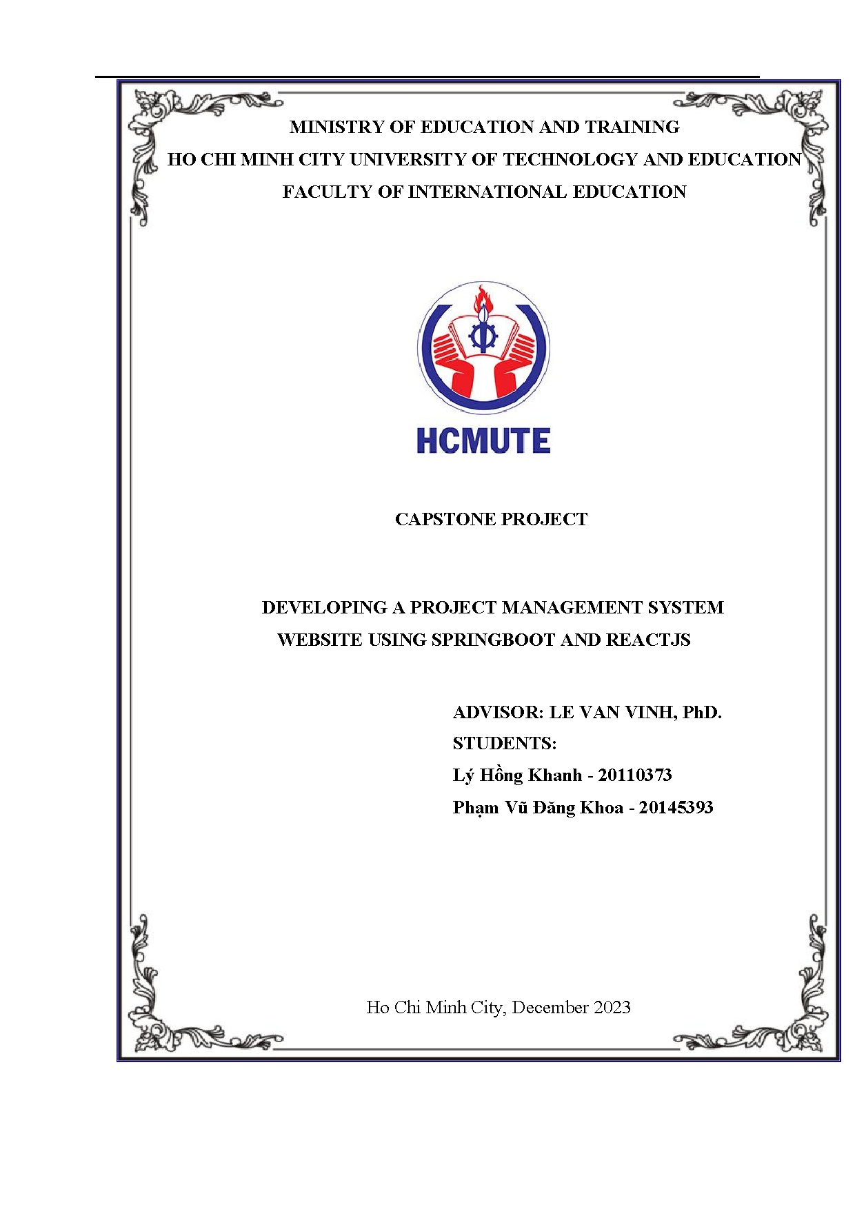 Đồ án tốt nghiệp - Developing a project management system website using springboot and reactjs