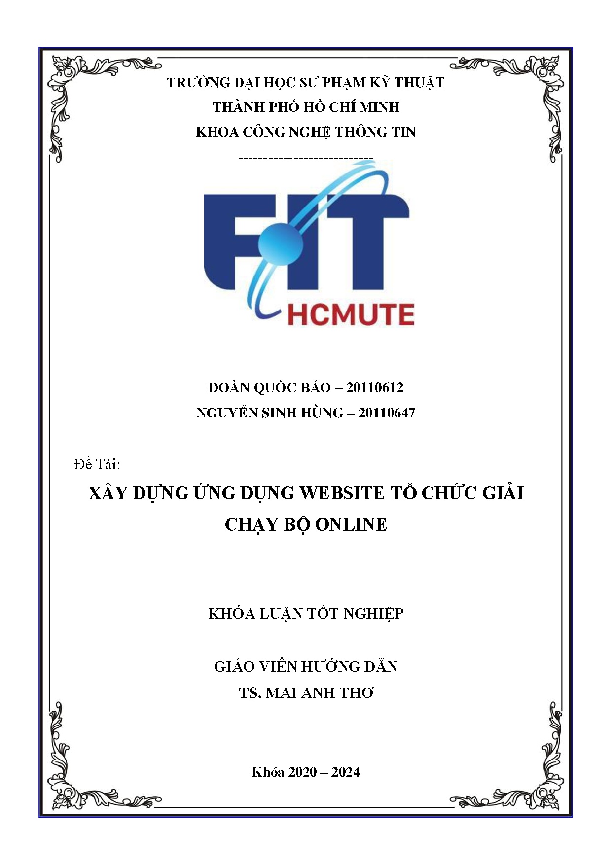 Đồ án tốt nghiệp - Xây dựng ứng dụng website tổ chức giải chạy bộ online