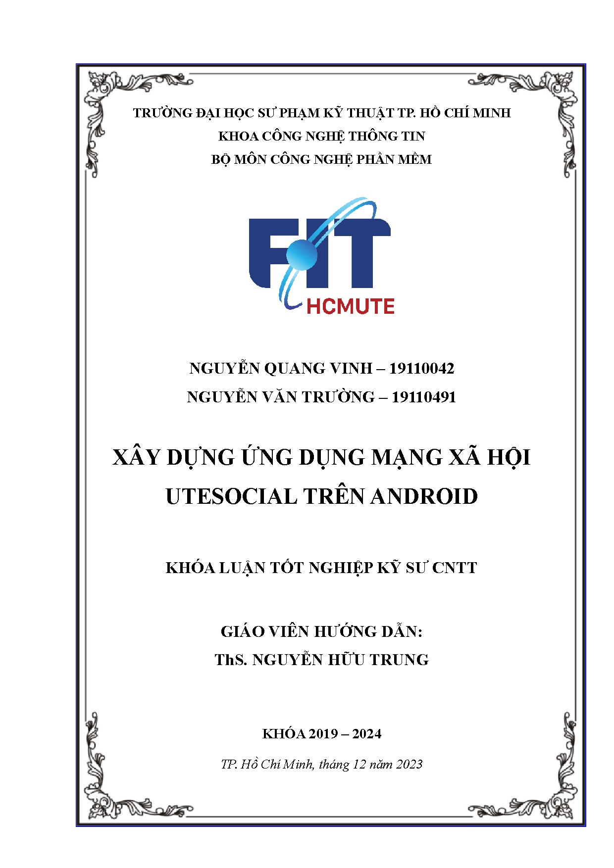 Đồ án tốt nghiệp - Xây dựng ứng dụng mạng xã hội Utesocial trên Android: Đồ ÁTNNCNTT $ QVNVTNHT ( VH