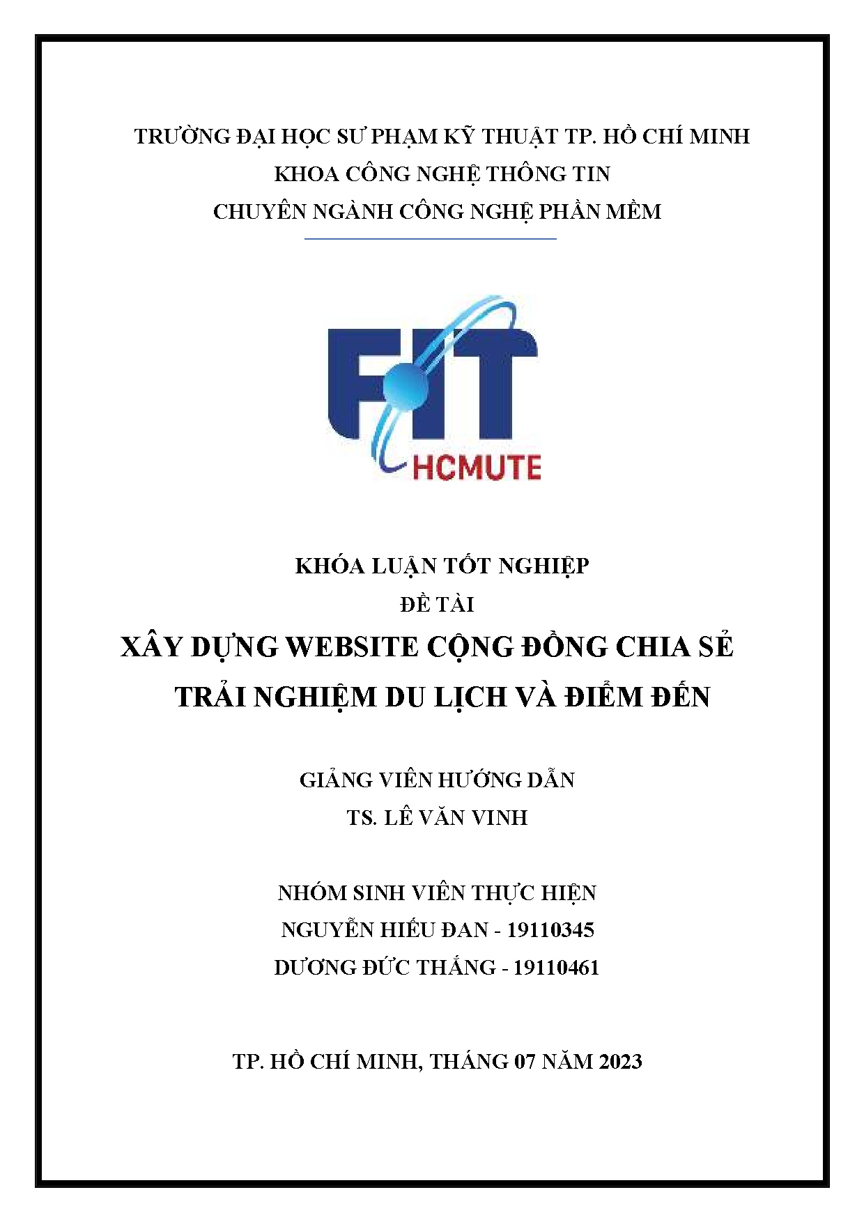 Đồ án tốt nghiệp - Xây dựng Website cộng đồng chia sẻ trải nghiệm du lịch và điểm đến