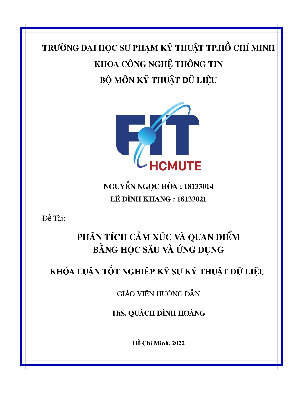 Đồ án tốt nghiệp - Phân tích cảm xúc và quan điểm bằng học sâu và ứng dụng