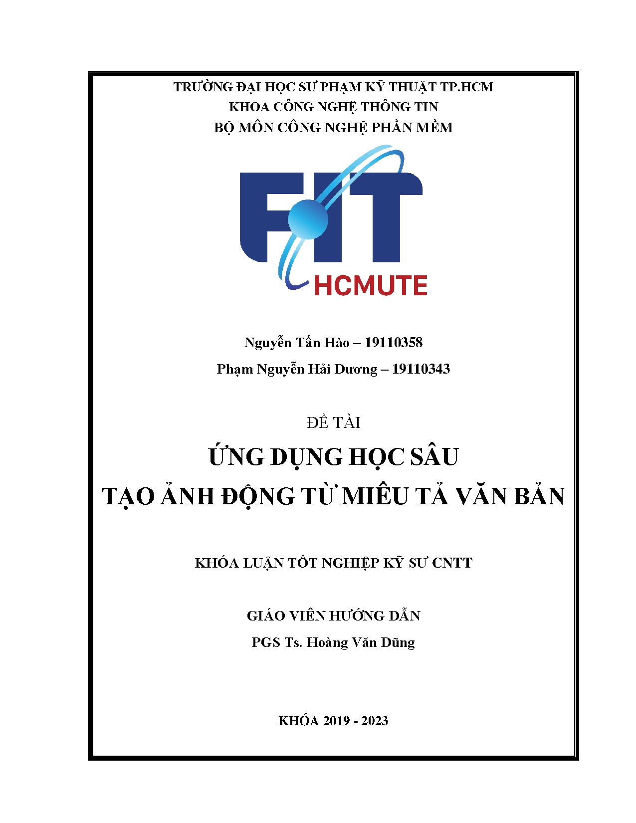 Đồ án tốt nghiệp - Ứng dụng học sâu tạo ảnh động từ miêu tả văn bản