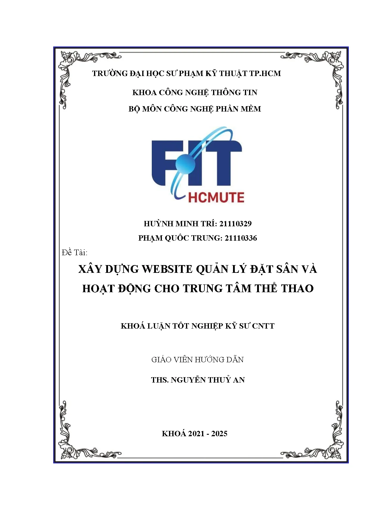 Đồ án tốt nghiệp - Xây dựng website quản lý đặt sân và hoạt động cho trung tâm thể thao - Trang 2