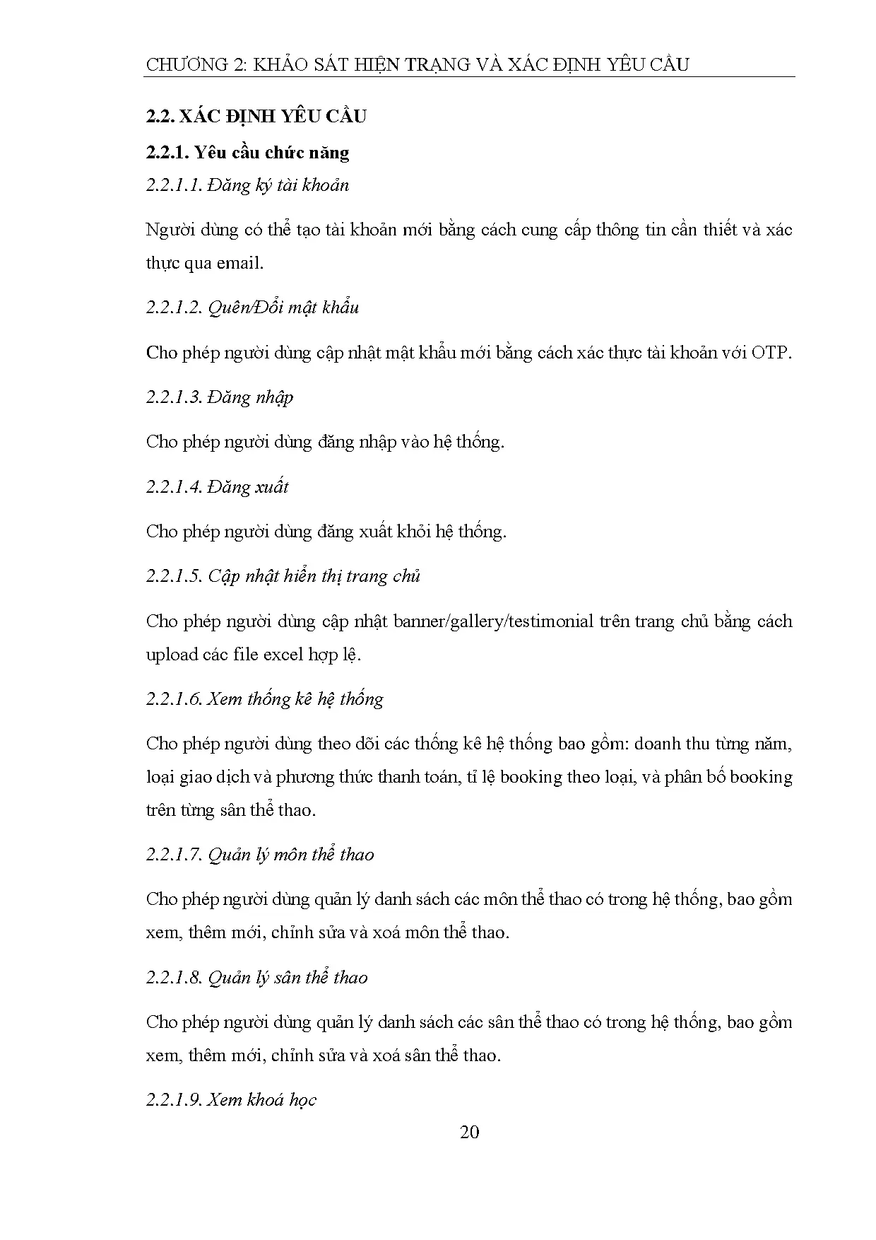 Đồ án tốt nghiệp - Xây dựng website quản lý đặt sân và hoạt động cho trung tâm thể thao - Trang 39