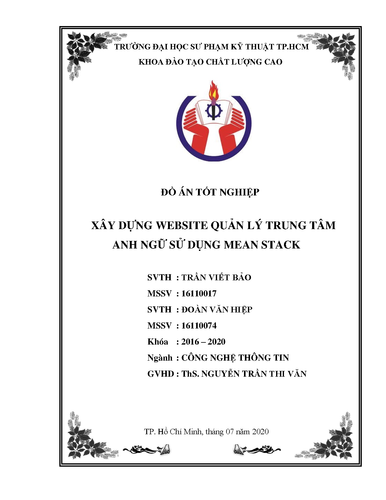 Đồ án tốt nghiệp - Xây dựng website quản lý trung tâm Anh ngữ sử dụng Mean Stack