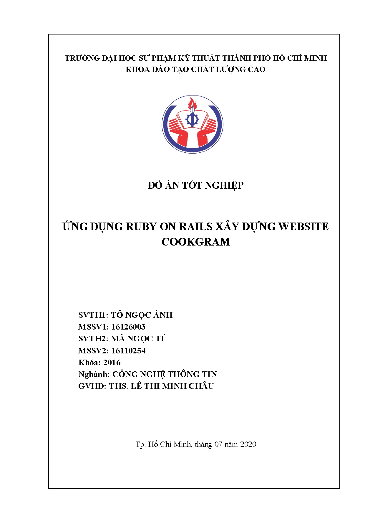 Đồ án tốt nghiệp - Ứng dụng Ruby on rails xây dựng Website Cookgram