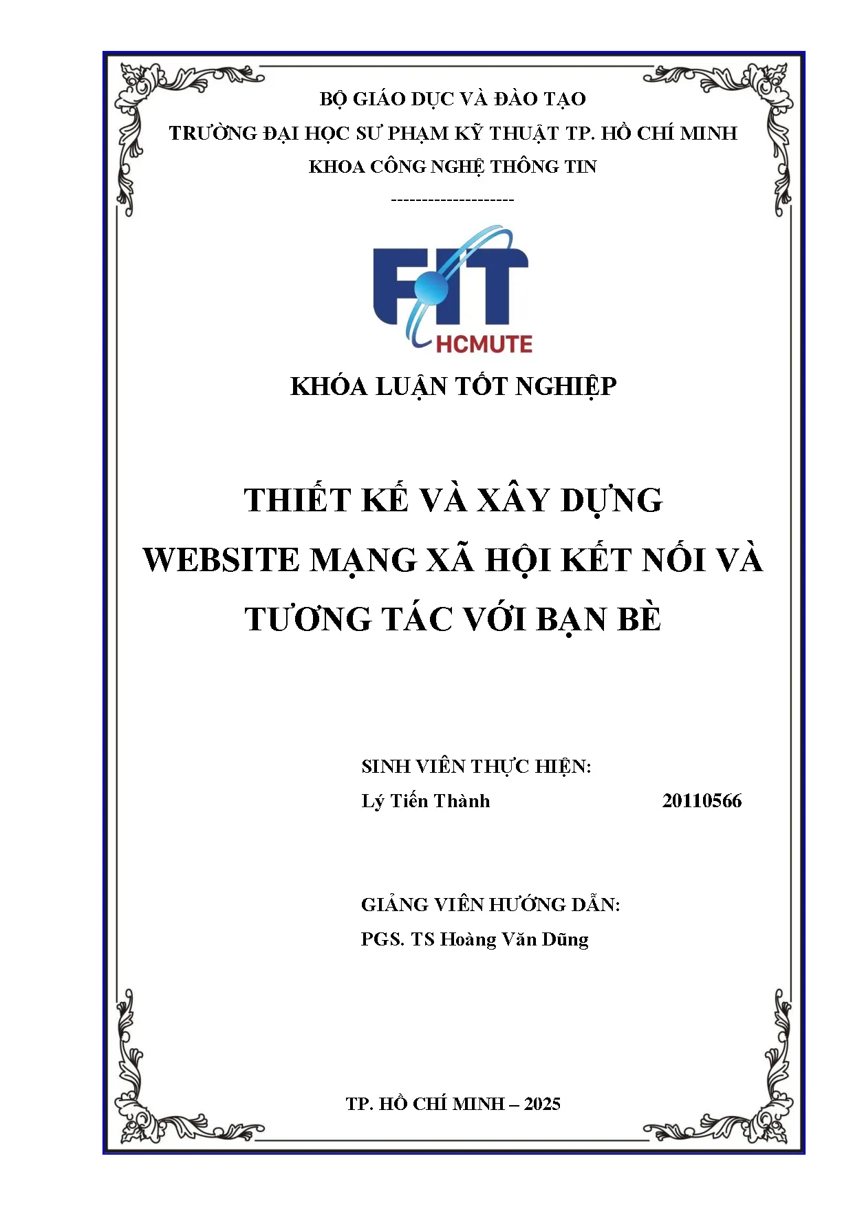 Đồ án tốt nghiệp - Thiết kế và xây dựng Website mạng xã hội kết nối và tương tác với bạn bè