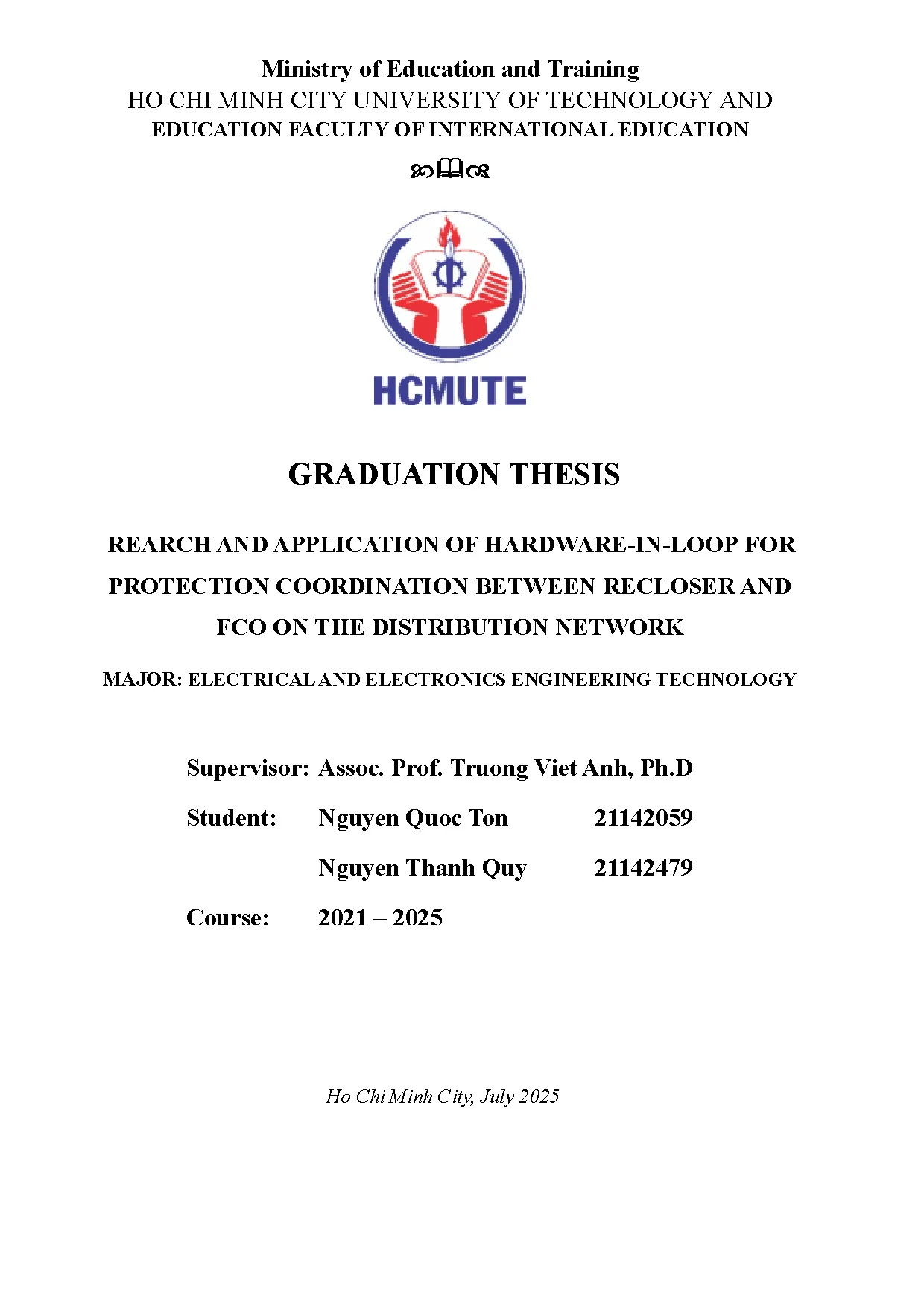 Đồ án tốt nghiệp - Rearch and application of hardware-in-loop for protection coordination BRAFOTDN - Trang 2