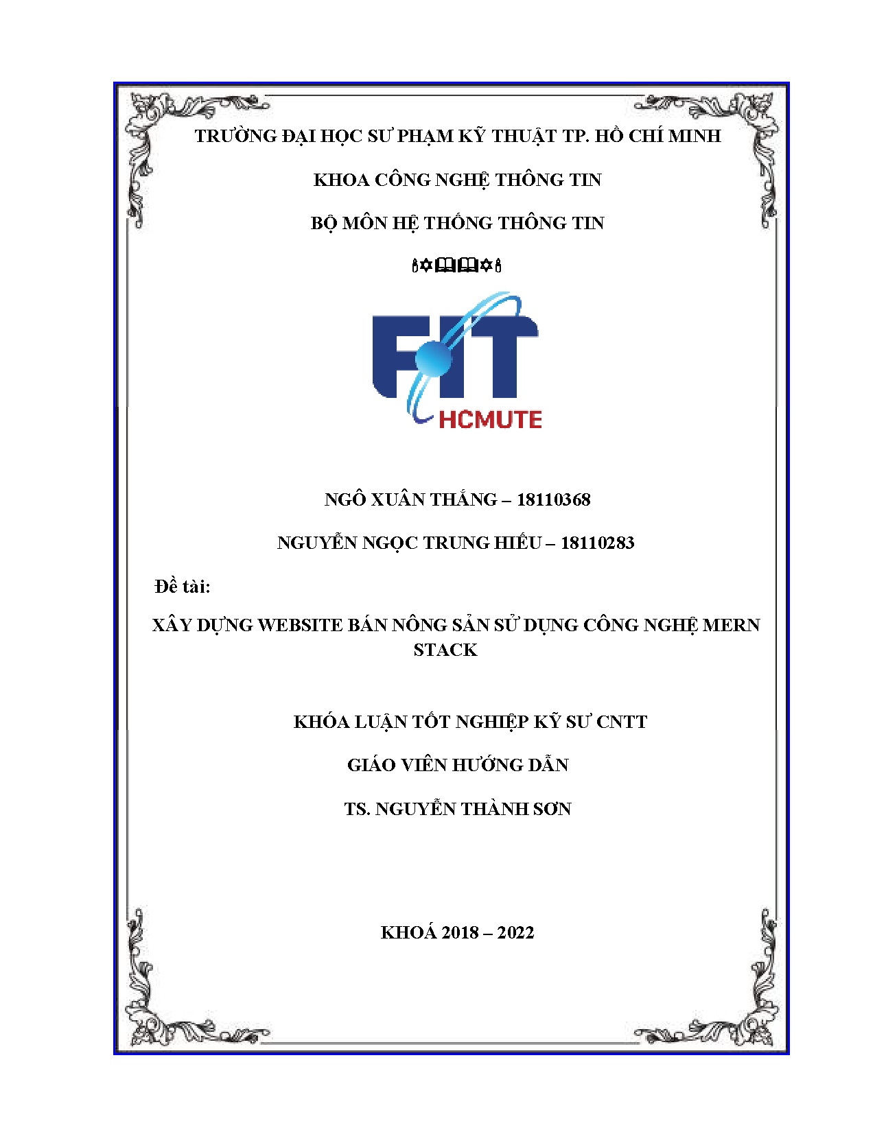 Đồ án tốt nghiệp - Xây dựng Website bán nông sản sử dụng công nghệ Mern Stack