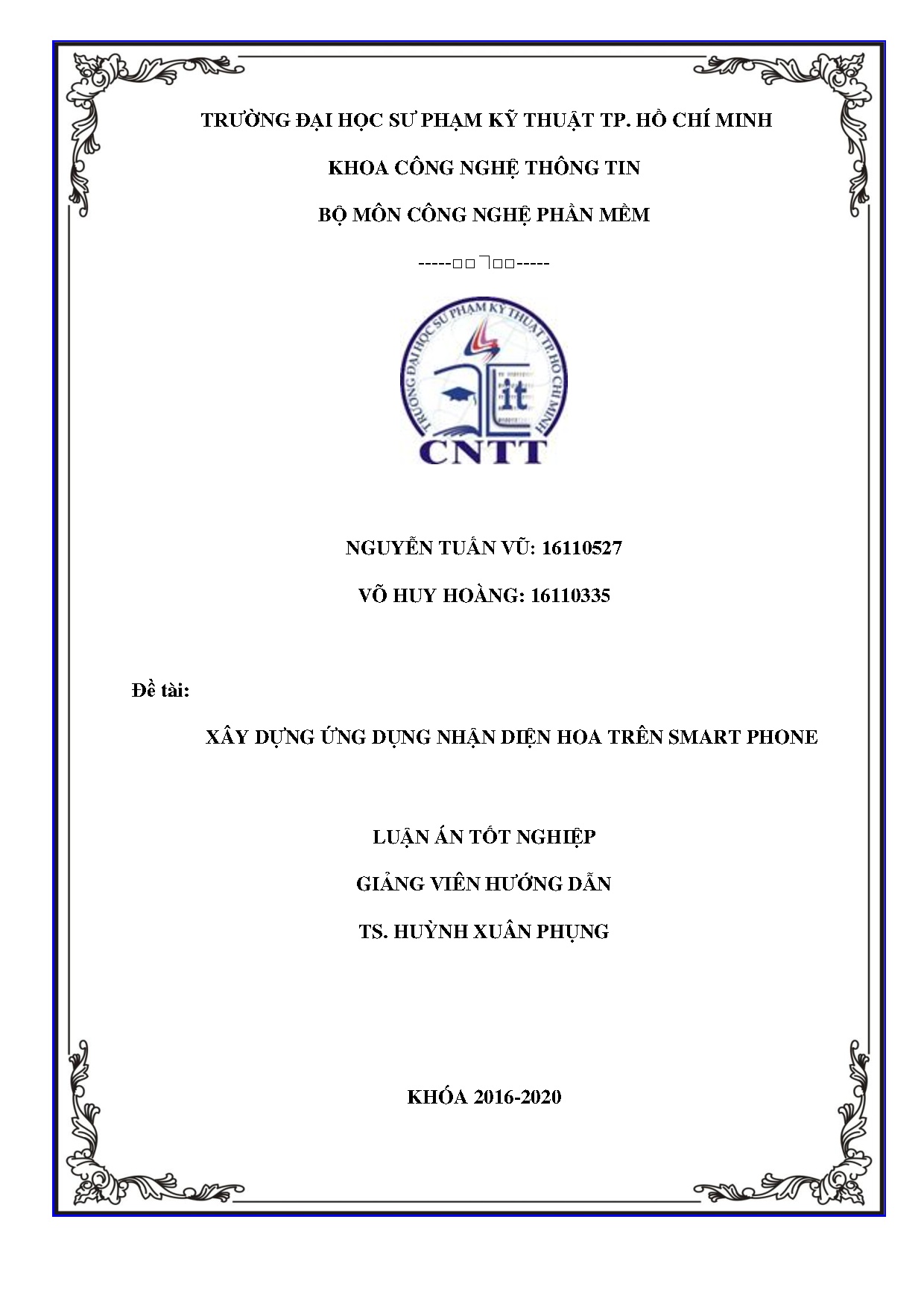 Đồ án tốt nghiệp - Xây dựng ứng dụng nhận diện hoa trên Smart Phone